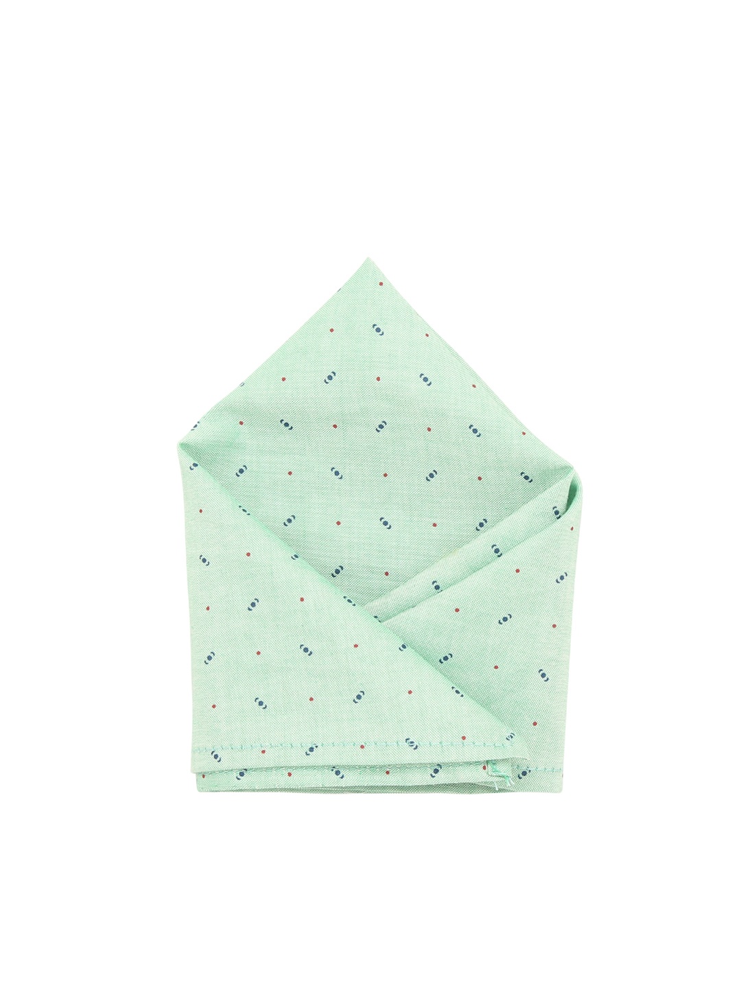

Blacksmith Men Green Printed Pocket Square