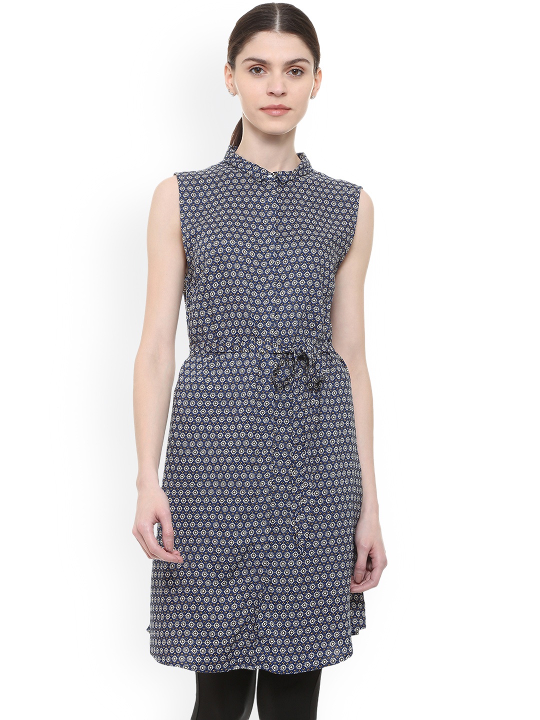 

Allen Solly Woman Navy Printed Tunic, Navy blue