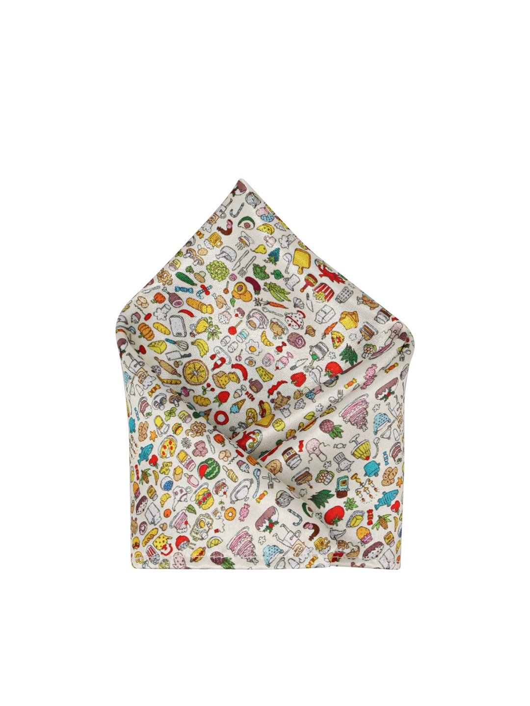 

Blacksmith Men Cream Printed Pocket Square