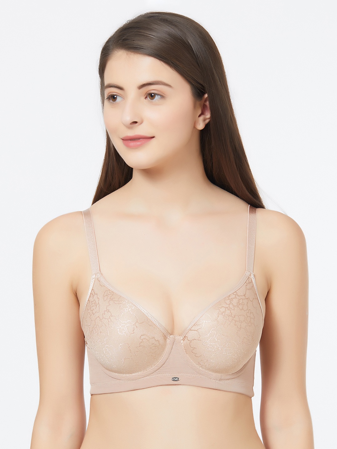 

Soie Beige Solid Underwired Lightly Padded T-shirt Bra CB-127SHEER TAUPE