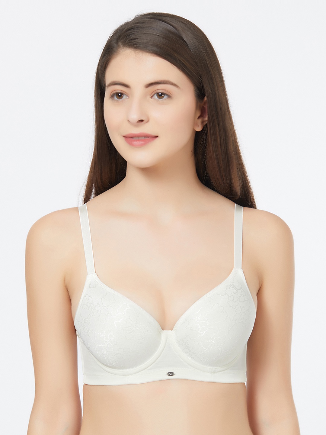 

Soie White Solid Underwired Lightly Padded T-shirt Bra