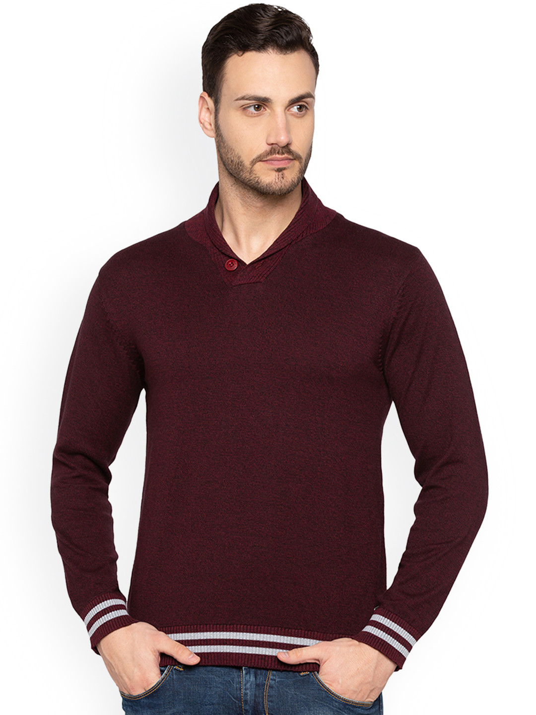 

Status Quo Men Maroon Solid Pullover