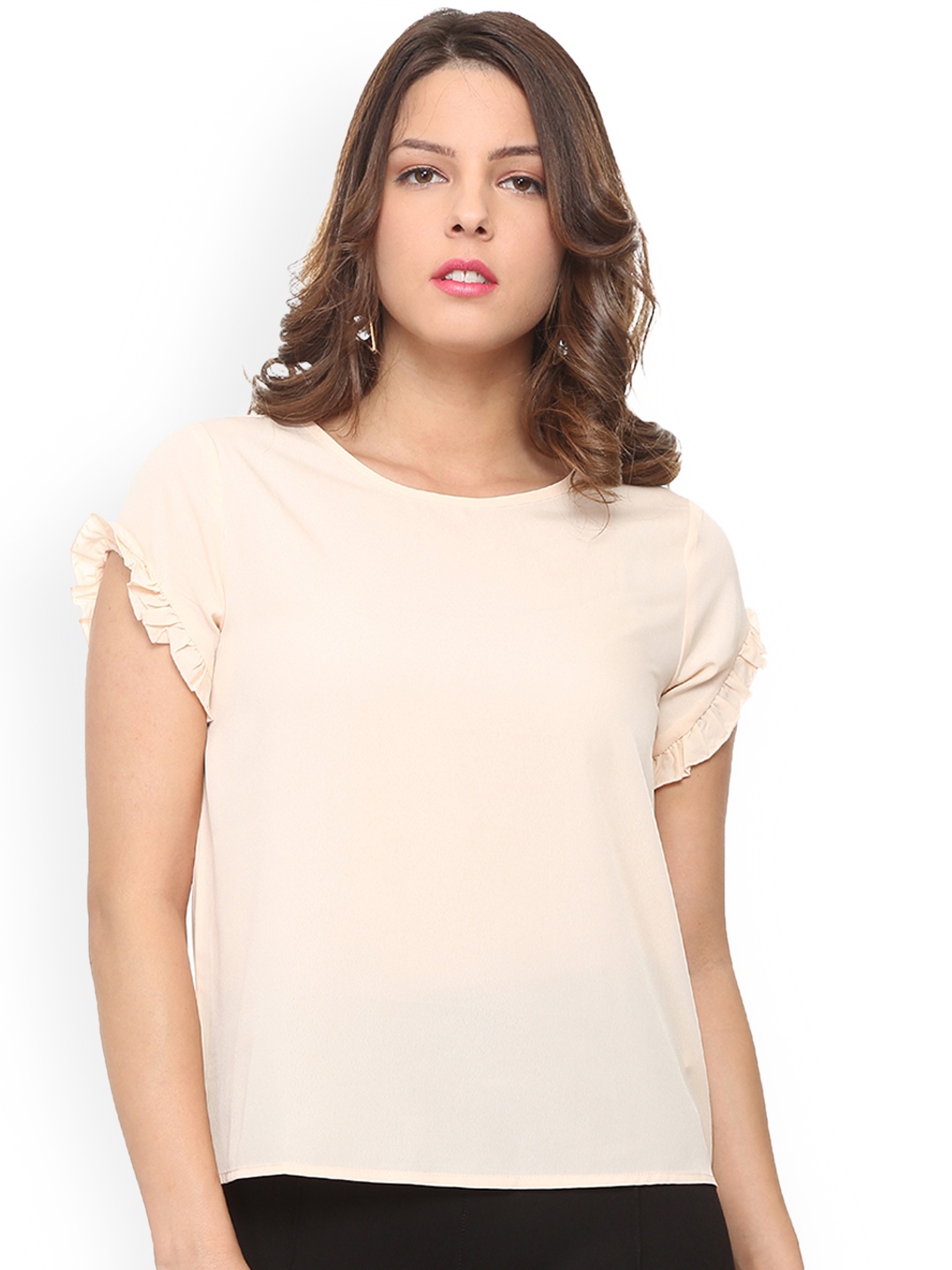

People Beige Solid Top