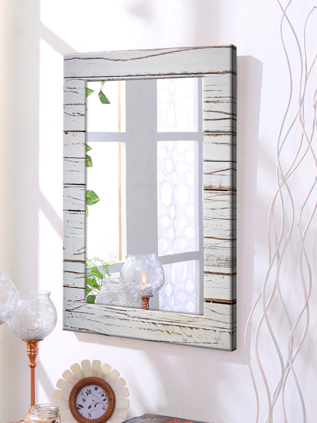 

999Store Grey Framed Wall Mirror