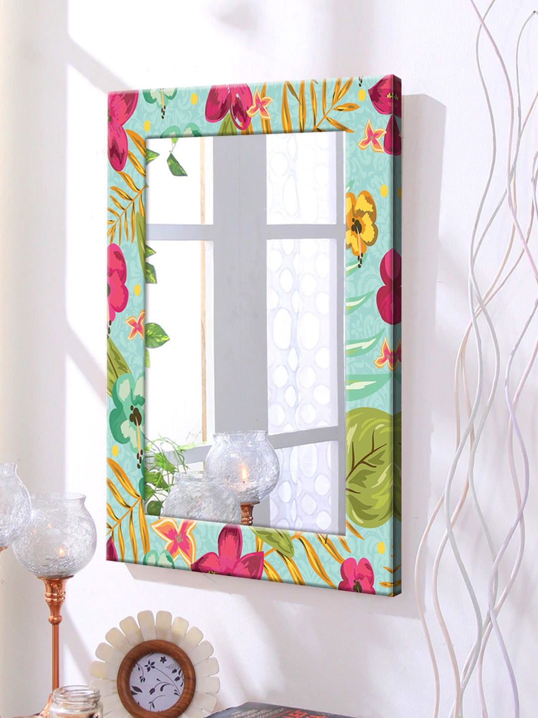 

999Store Multicoloured Framed Wall Mirror, Multi
