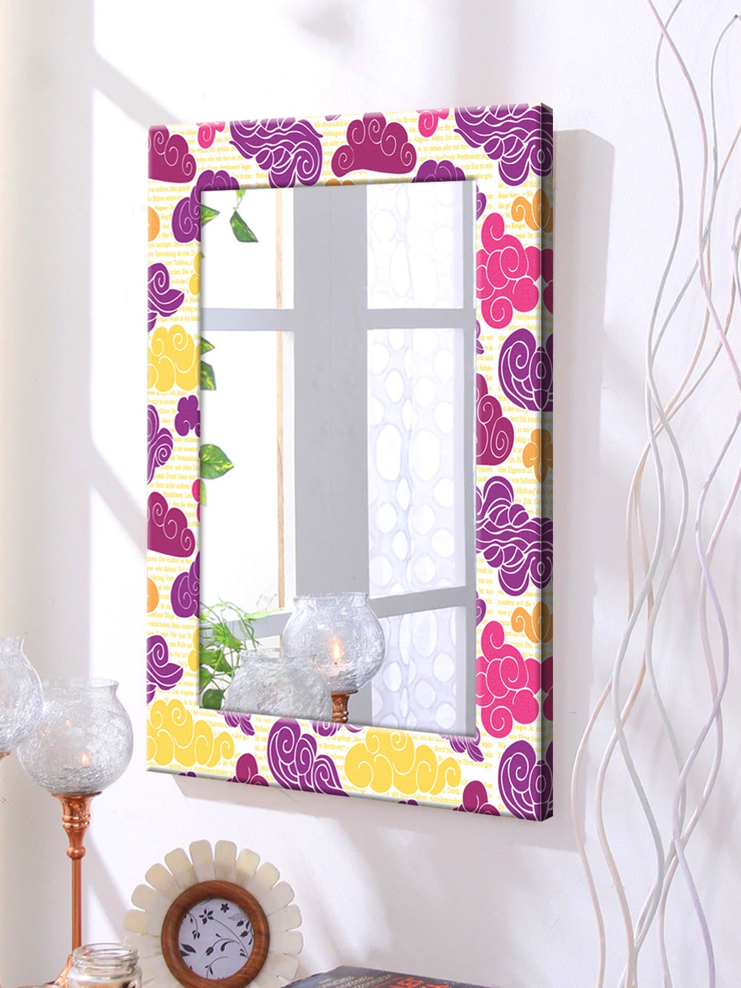 

999Store Purple Framed Wall Mirror