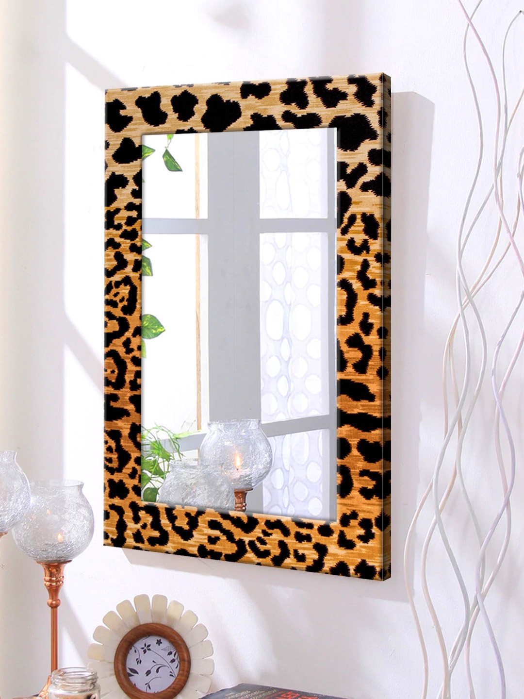 

999Store Brown Framed Wall Mirror