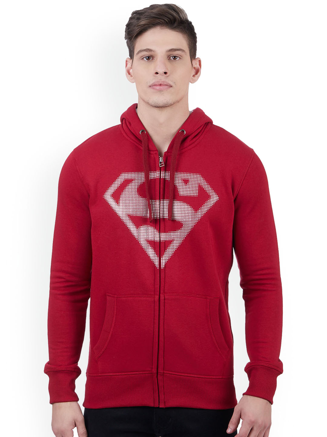 

Free Authority Superman Print Red Hoodie for Men