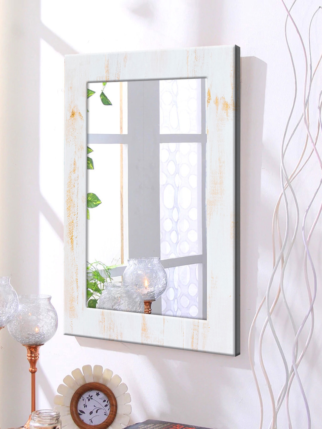 

999Store White Framed Wall Mirror