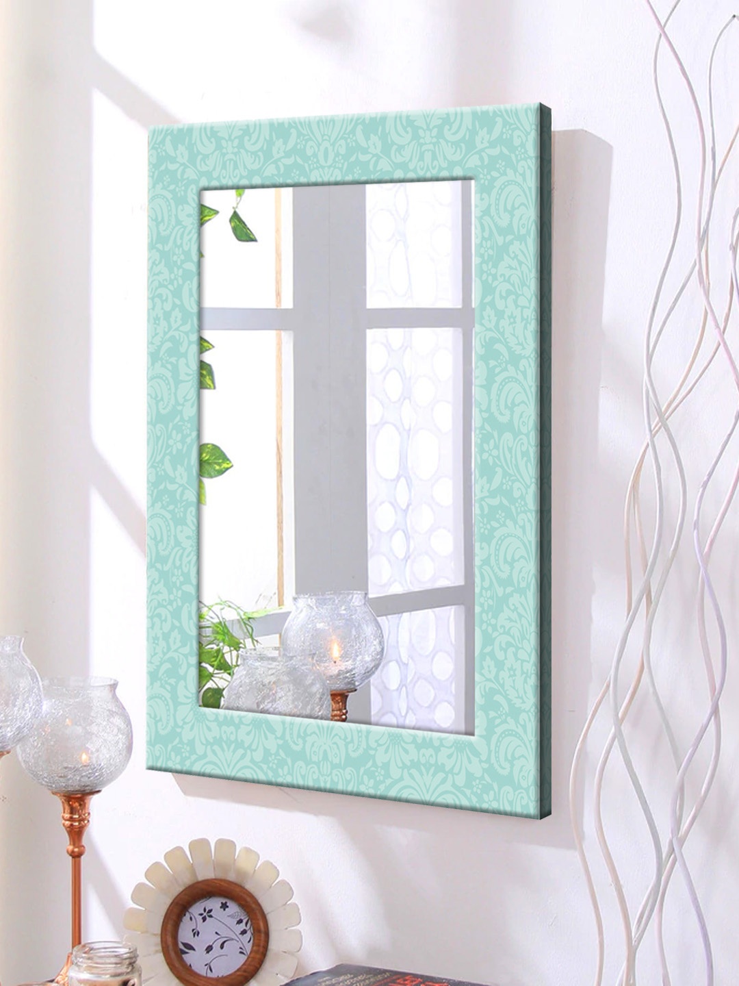 

999Store Blue Framed Wall Mirror