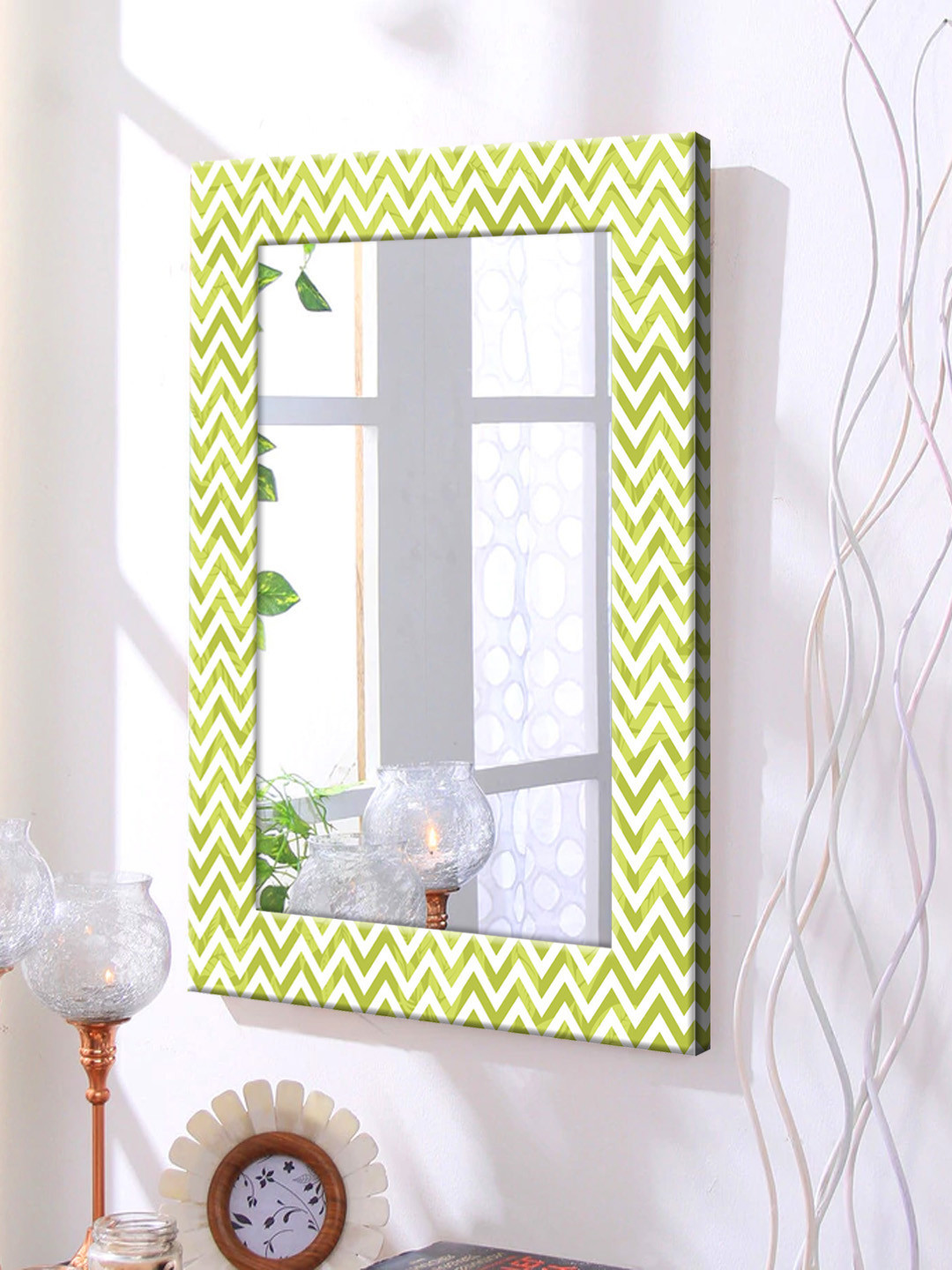 

999Store Green Framed Wall Mirror