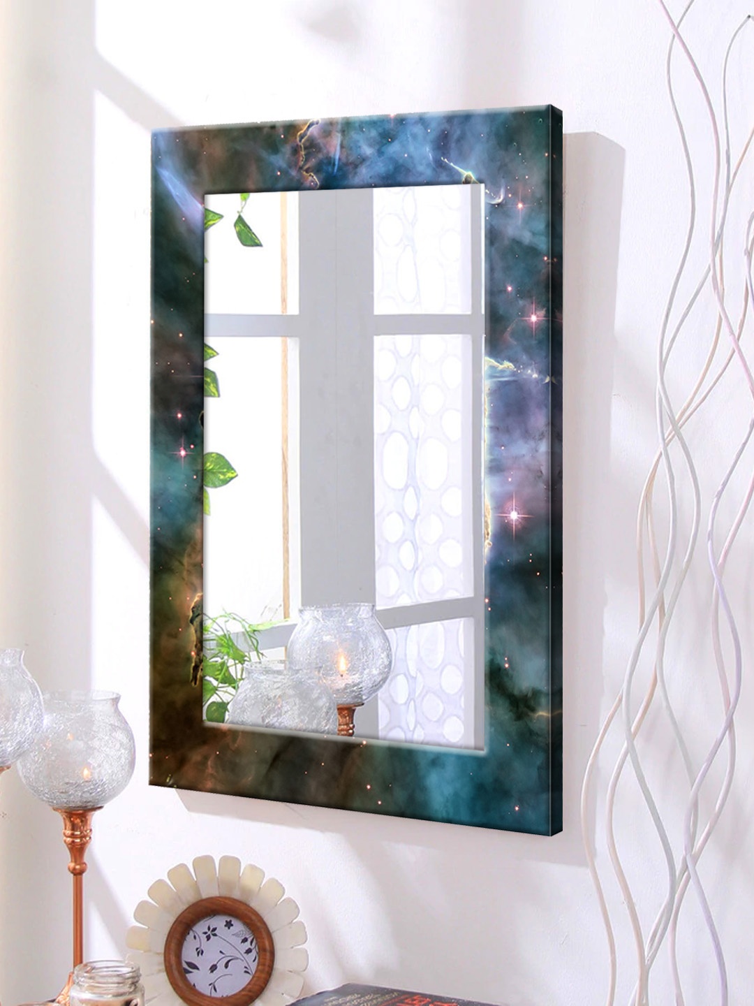 

999Store Blue Framed Wall Mirror