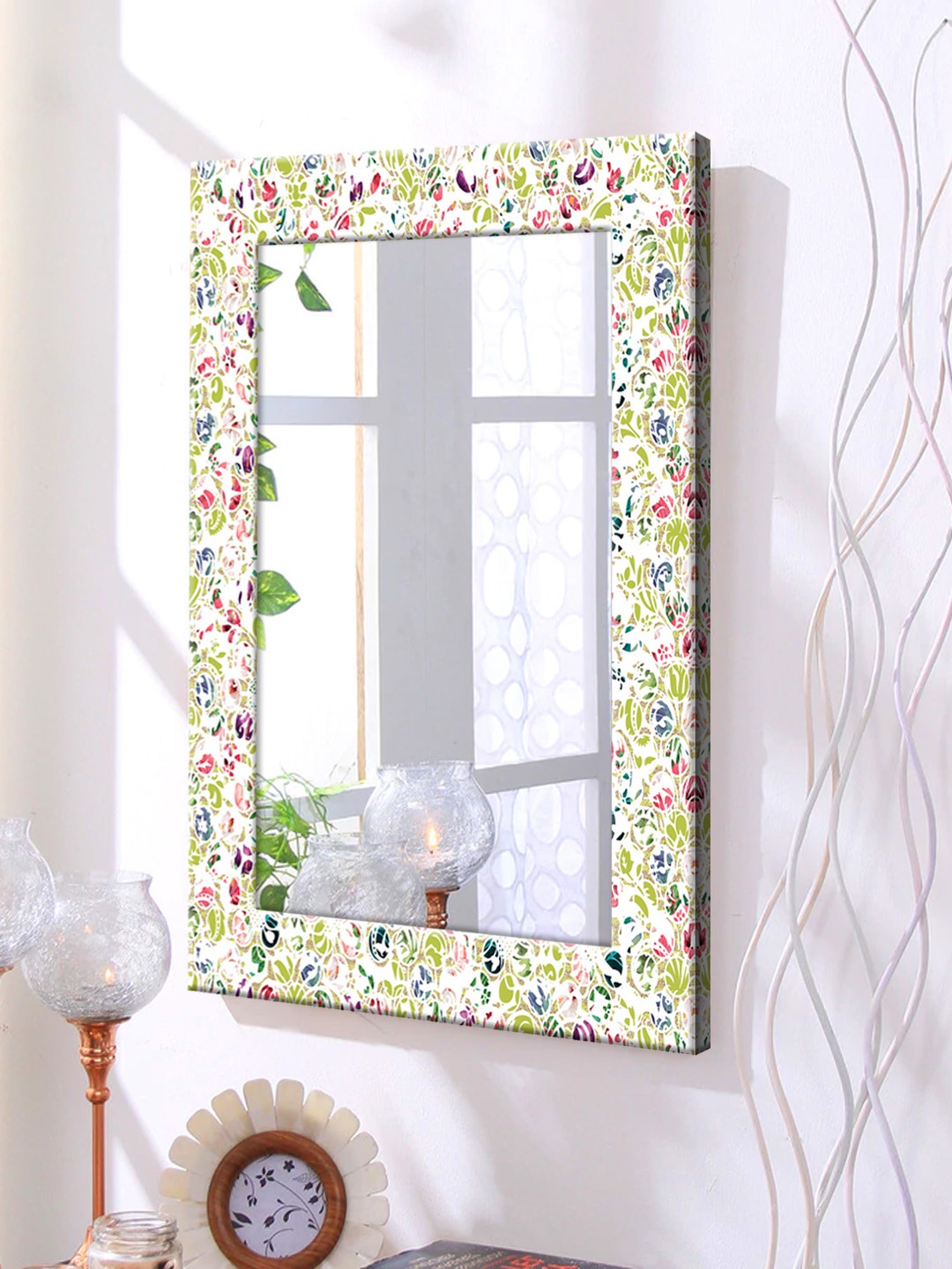 

999Store Multicoloured Framed Wall Mirror, Multi