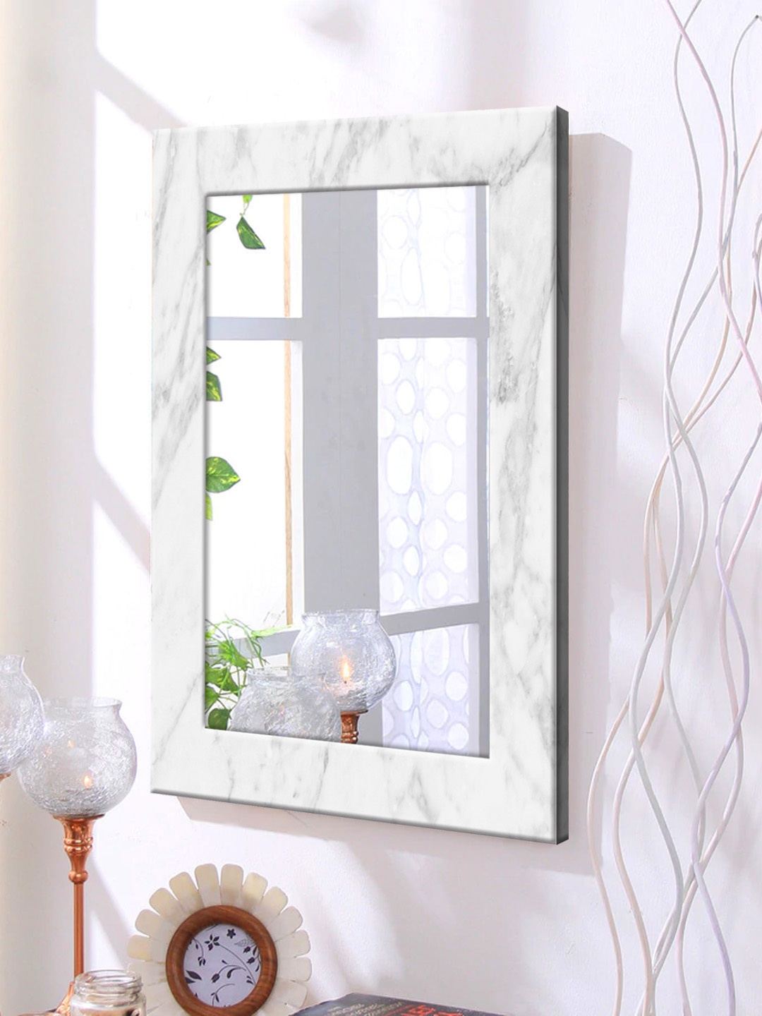 

999Store White Framed Wall Mirror