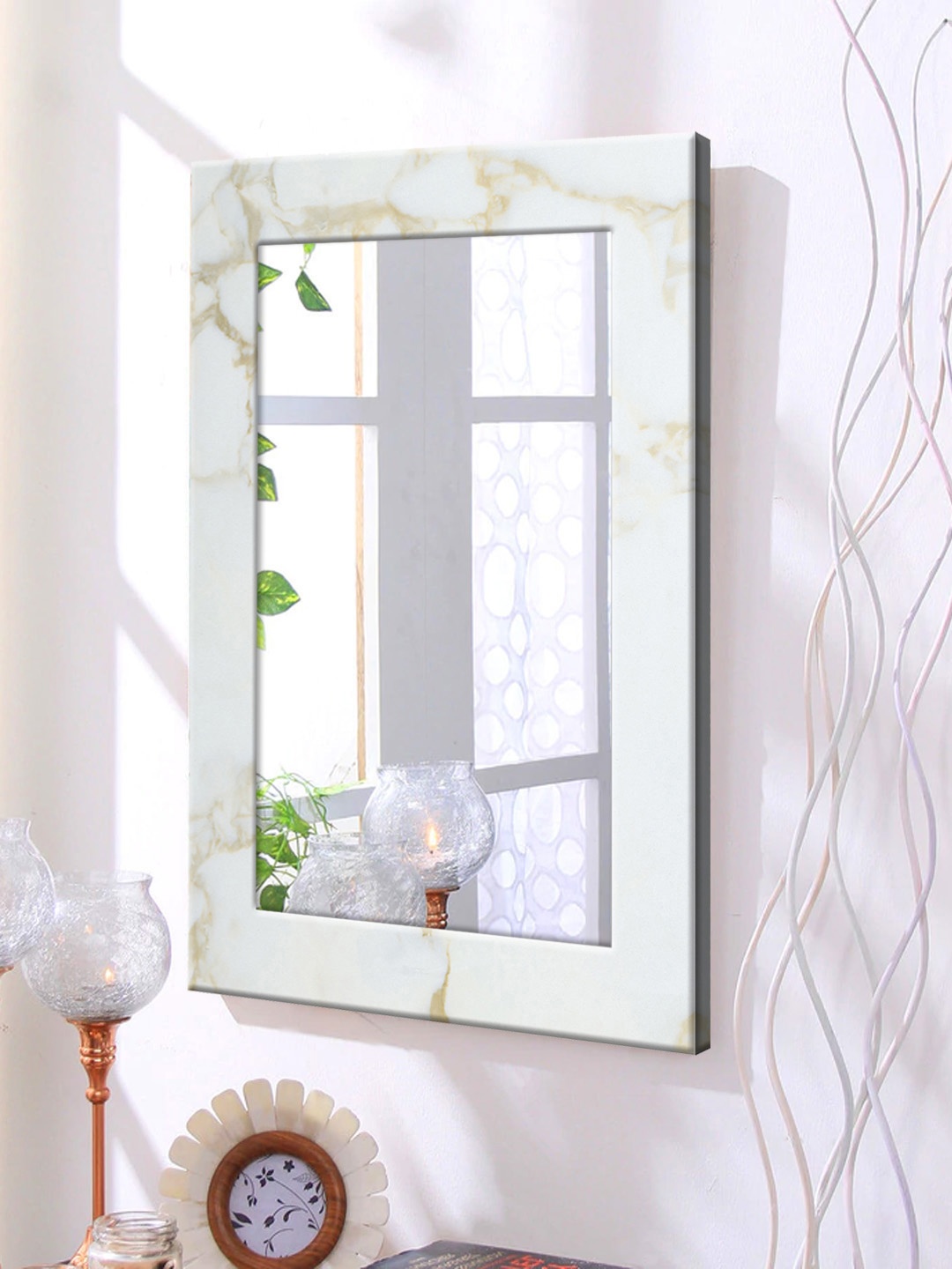 

999Store White Framed Wall Mirror