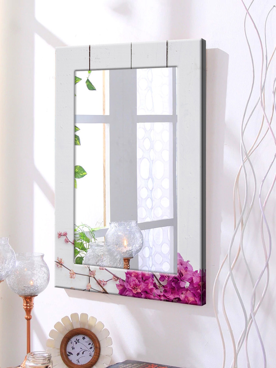 

999Store Pink Framed Wall Mirror