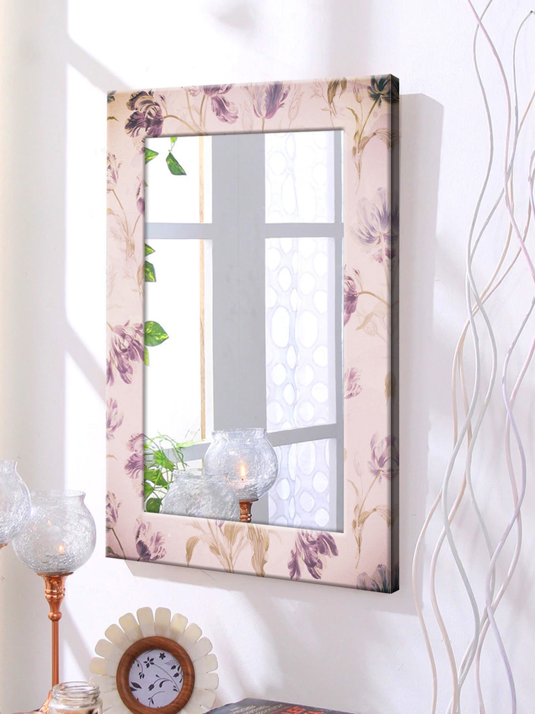 

999Store Purple Framed Wall Mirror