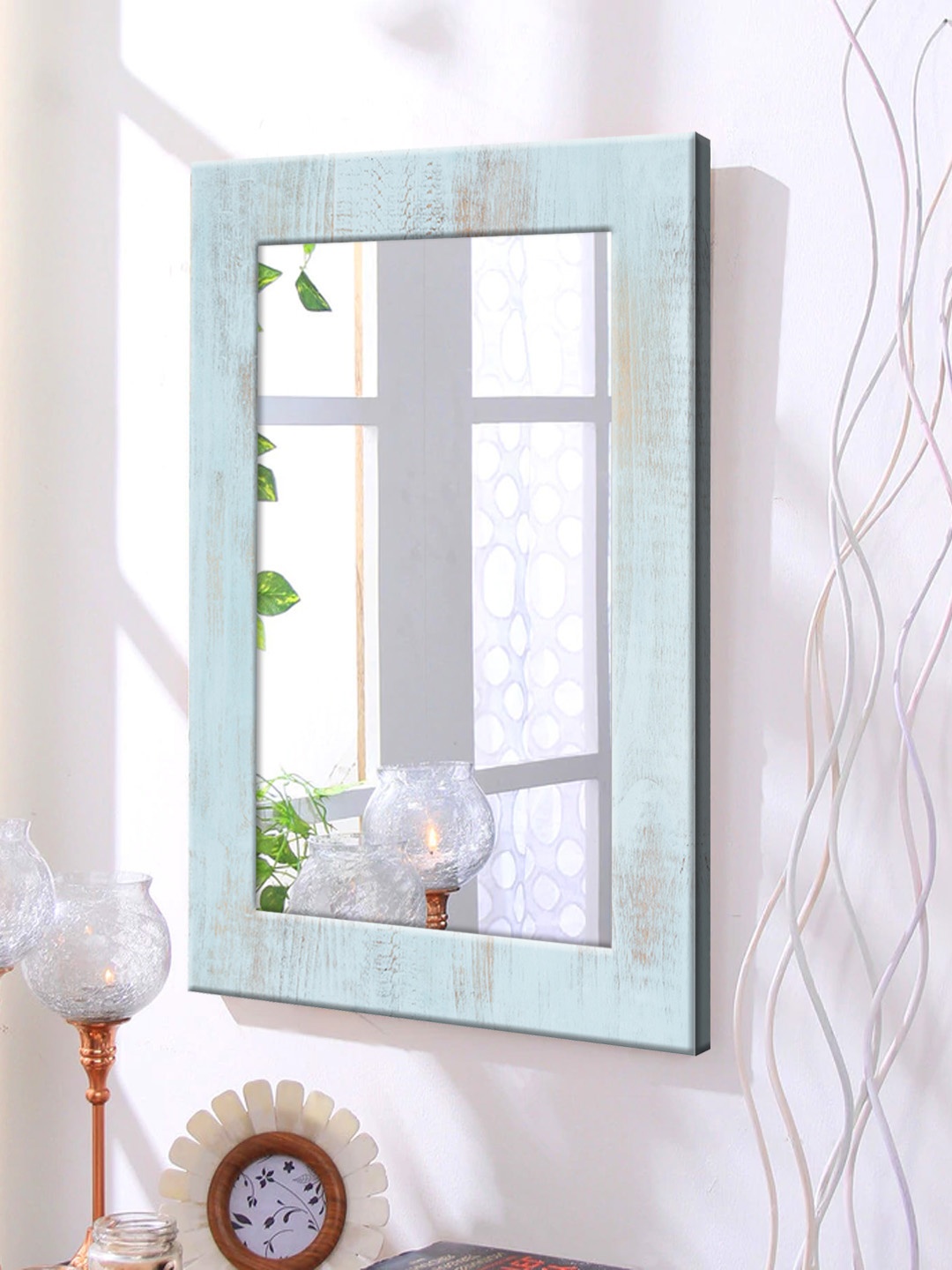 

999Store Grey Framed Wall Mirror