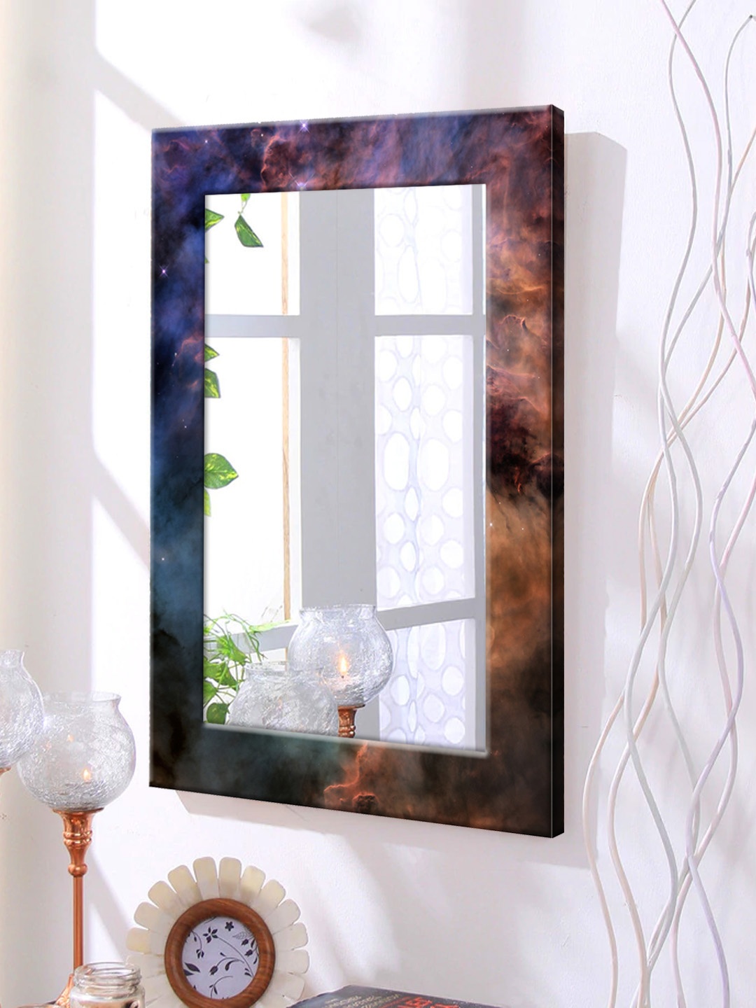 

999Store Blue Framed Wall Mirror
