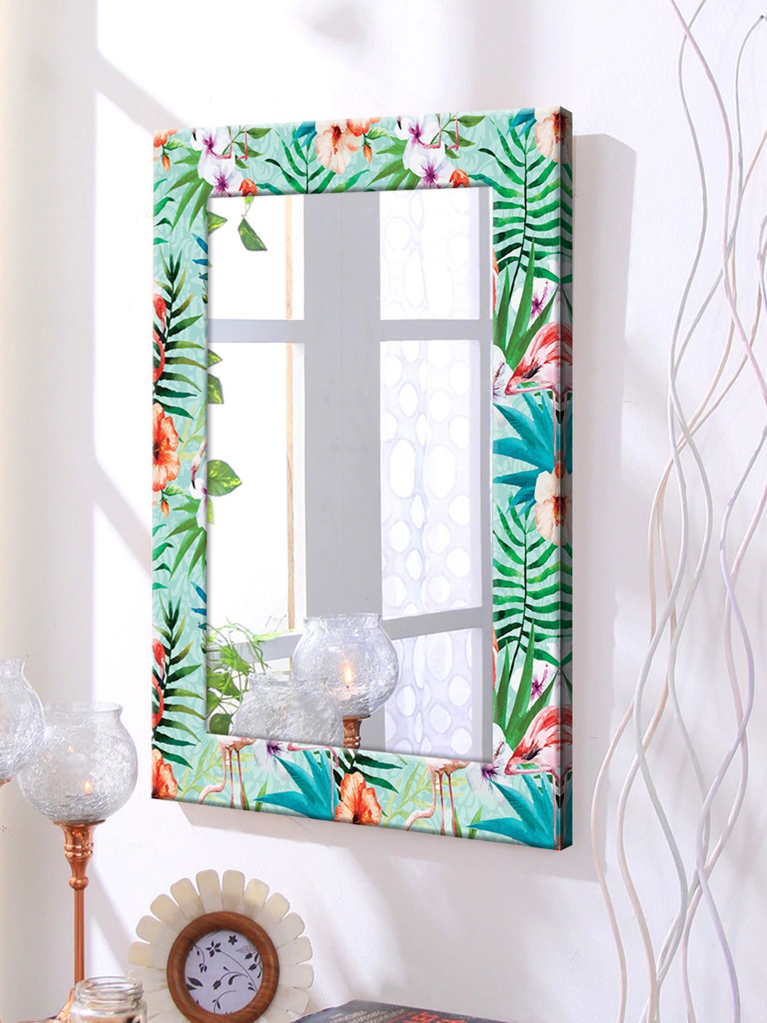 

999Store Multicoloured Framed Wall Mirror, Multi