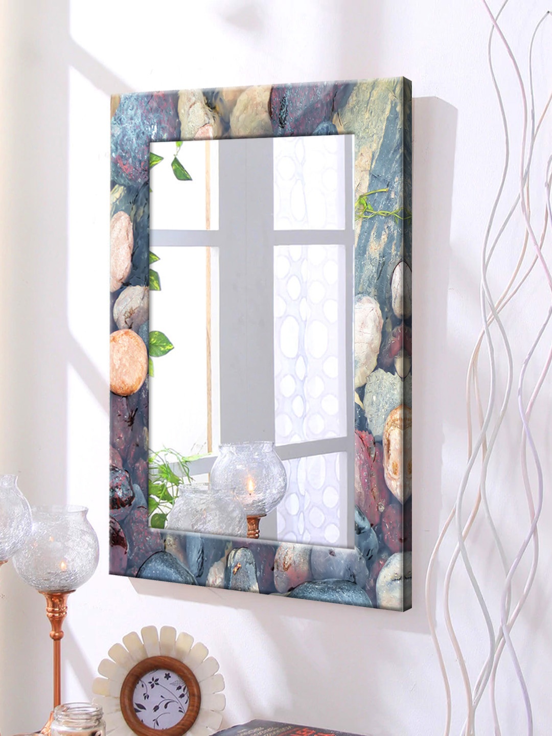 

999Store Purple Framed Wall Mirror