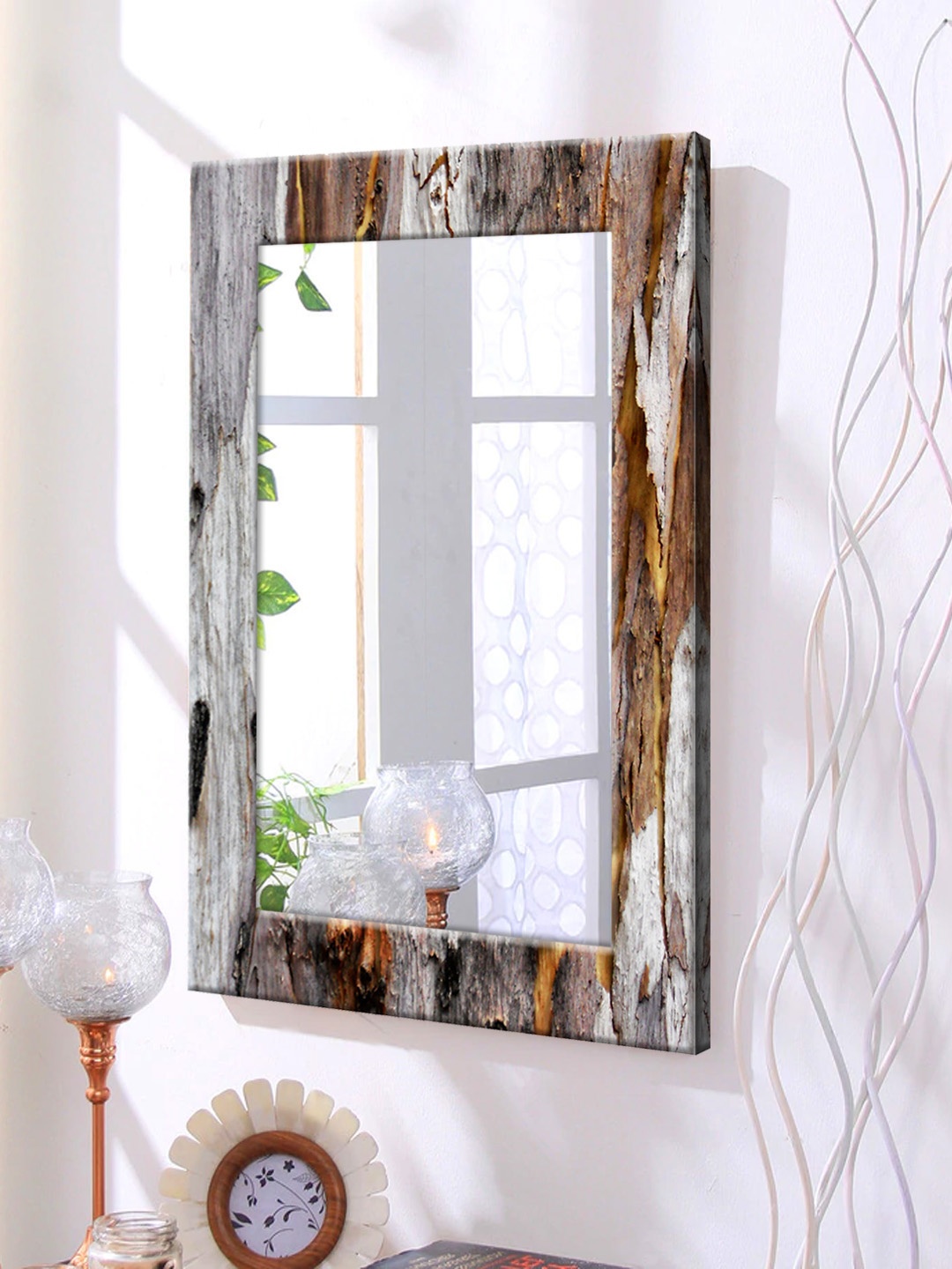 

999Store Grey Framed Wall Mirror