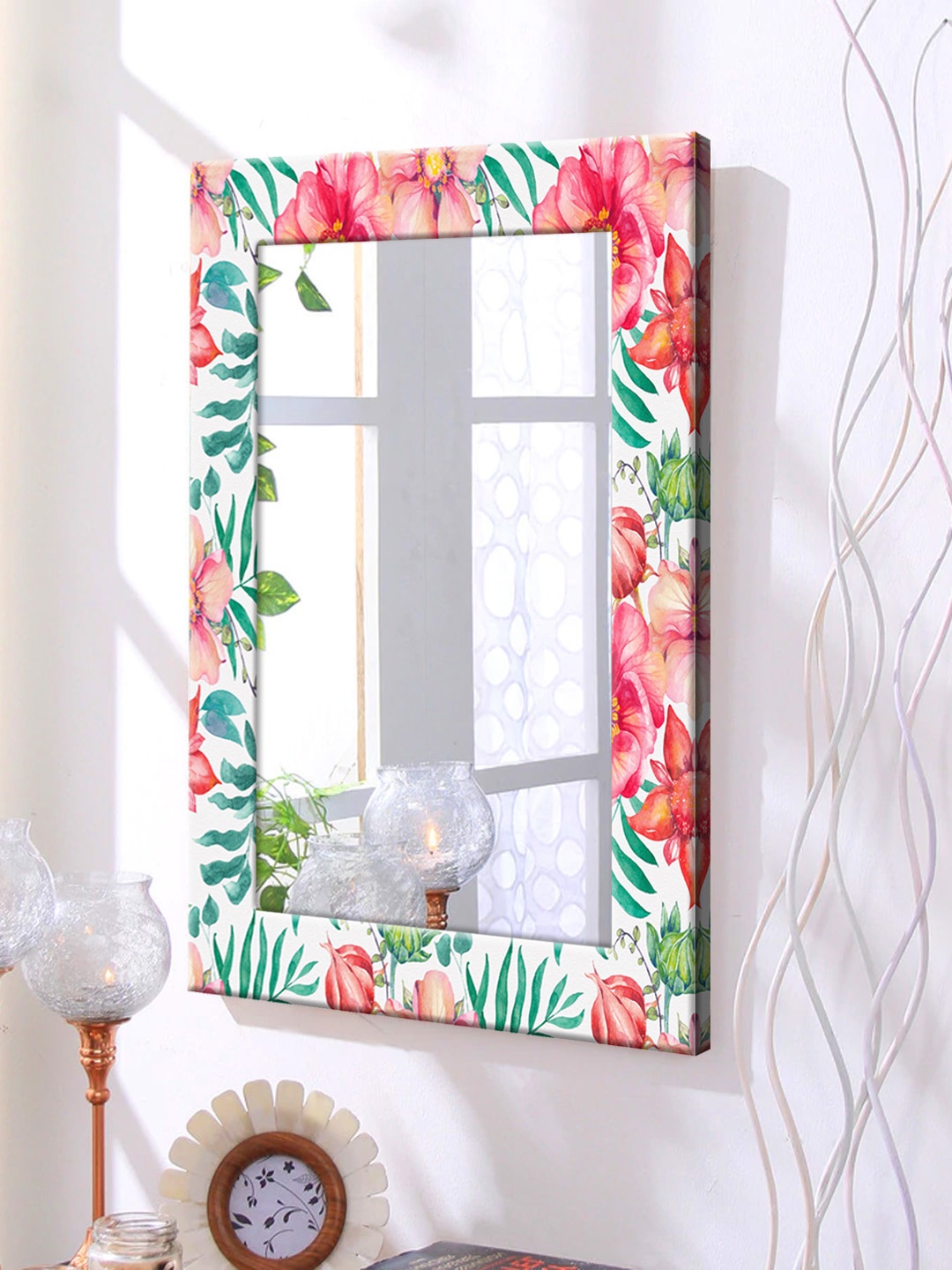 

999Store Pink Framed Wall Mirror