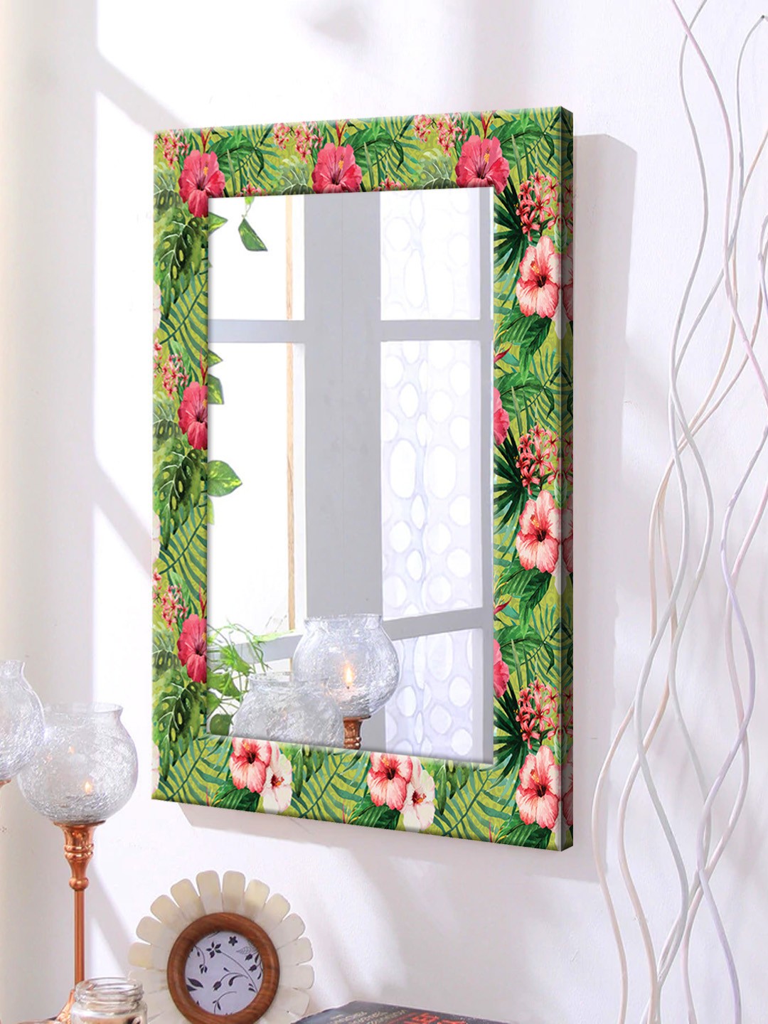

999Store Pink Framed Wall Mirror