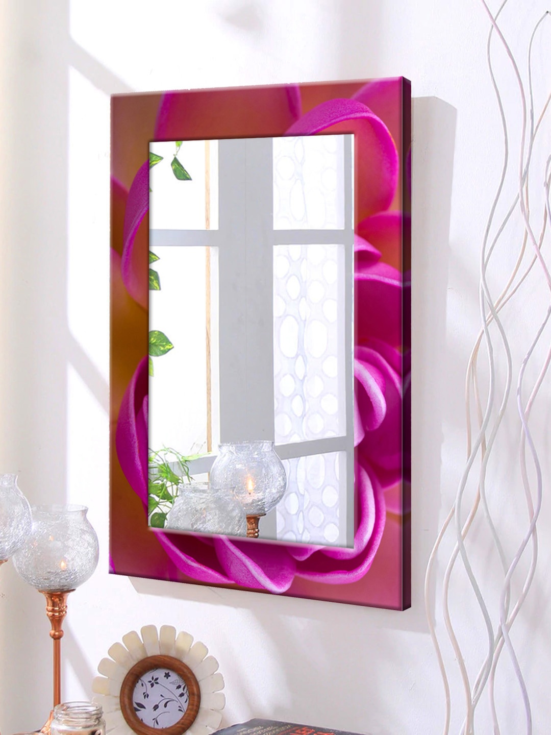 

999Store Pink Framed Wall Mirror