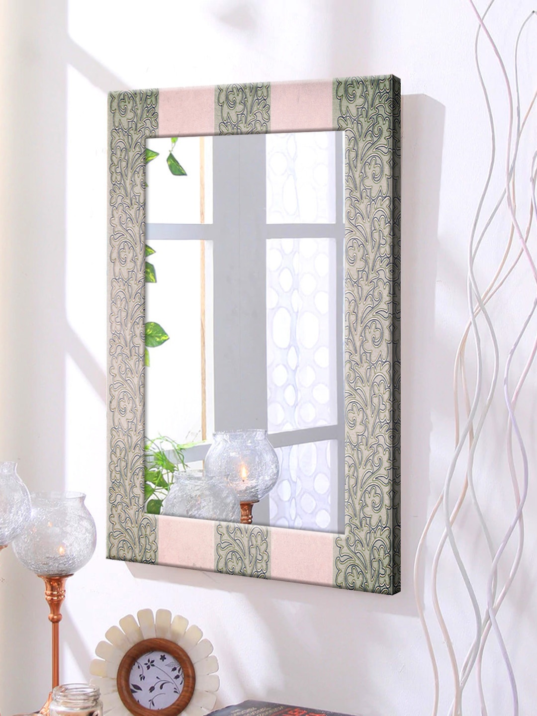 

999Store Green Framed Wall Mirror