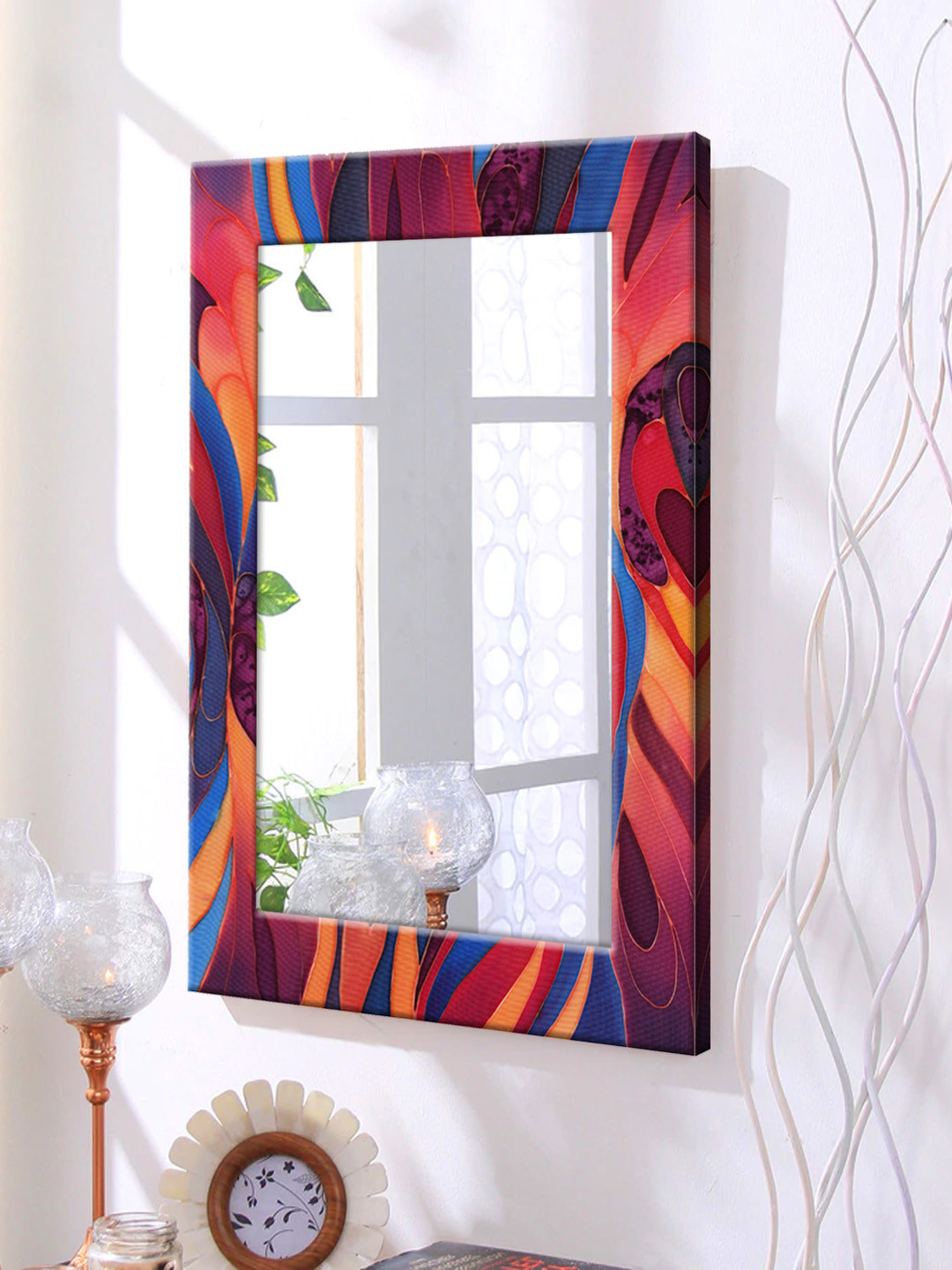

999Store Multicoloured Framed Wall Mirror, Multi