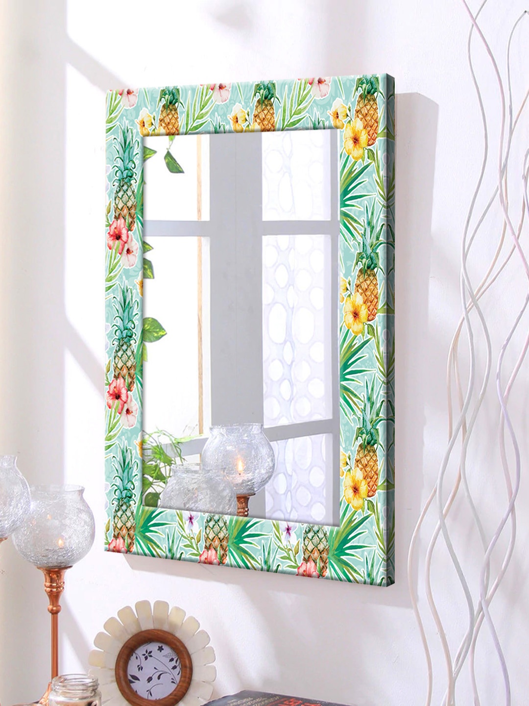 

999Store Green Framed Wall Mirror