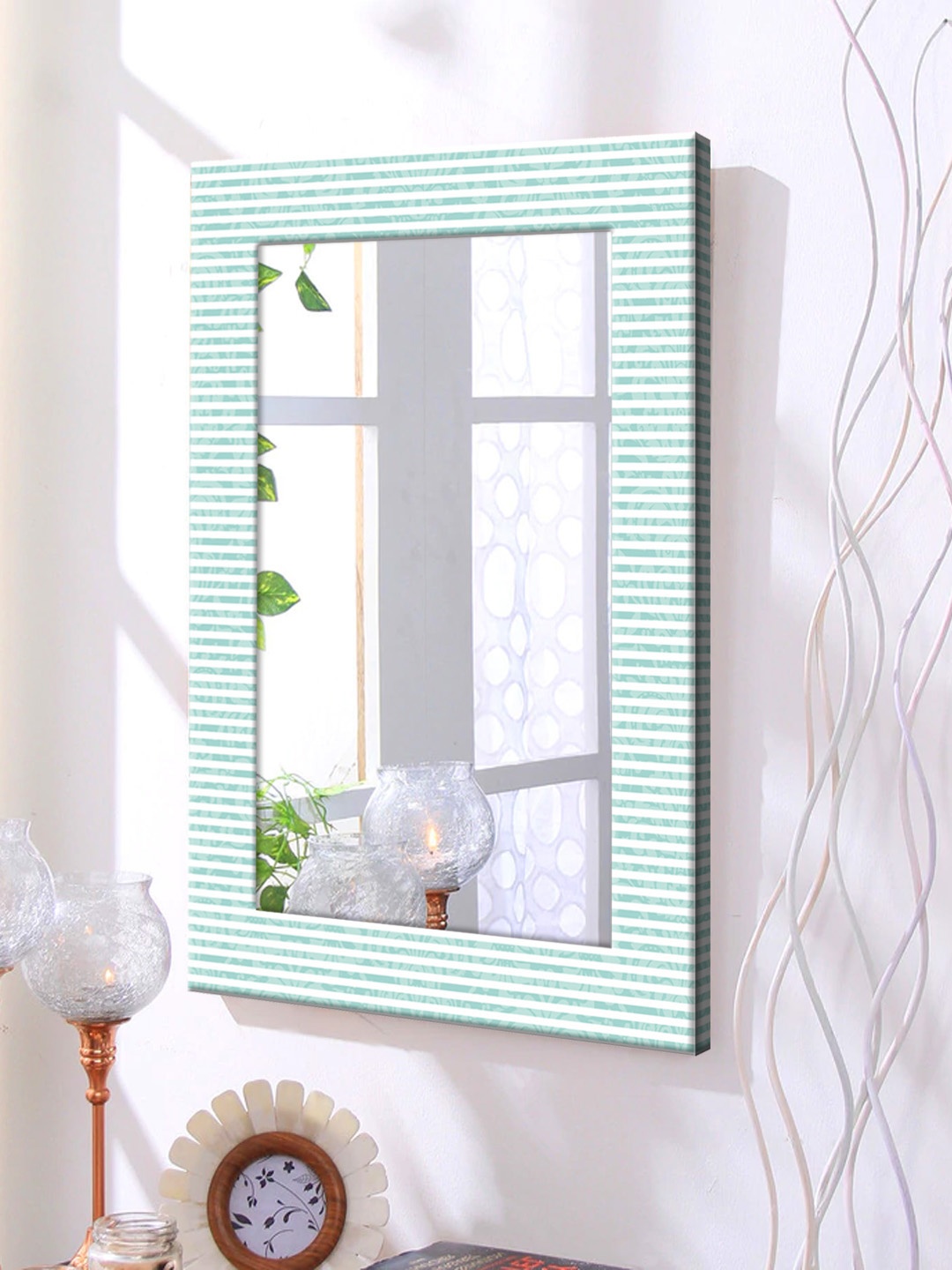 

999Store Blue Framed Wall Mirror
