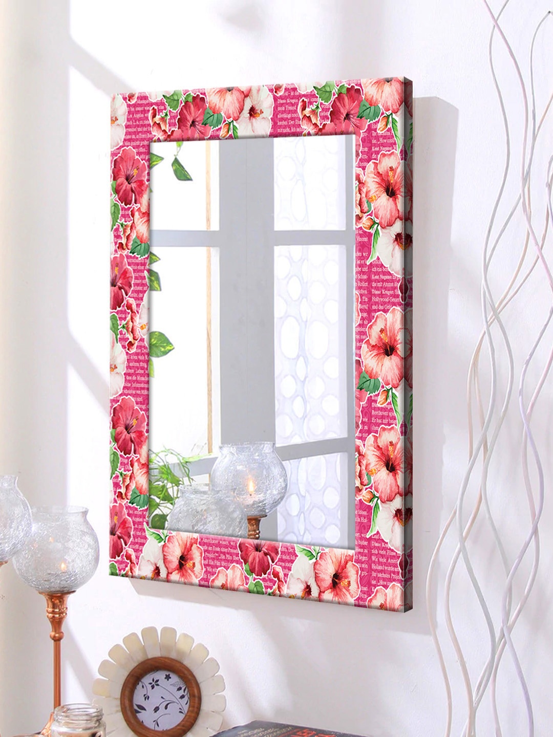 

999Store Multicoloured Framed Wall Mirror, Multi