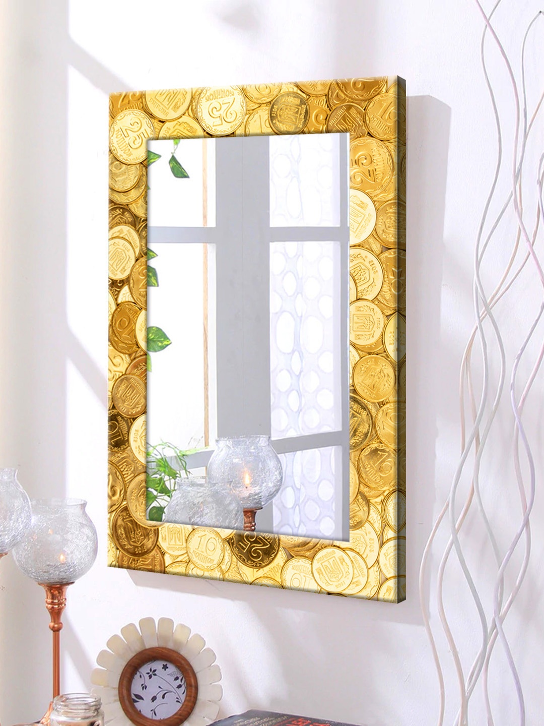

999Store Gold Framed Wall Mirror