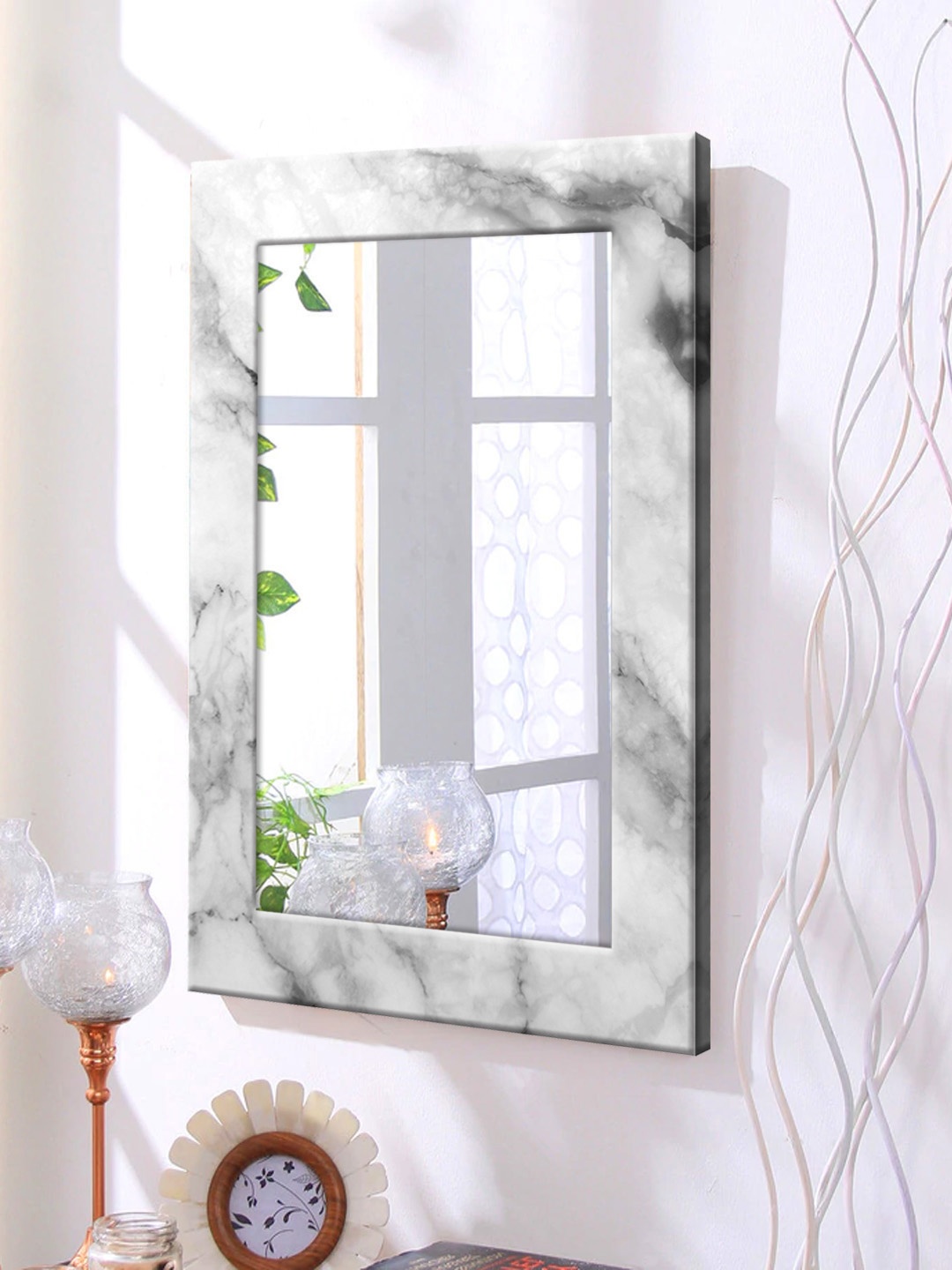 

999Store White Framed Wall Mirror