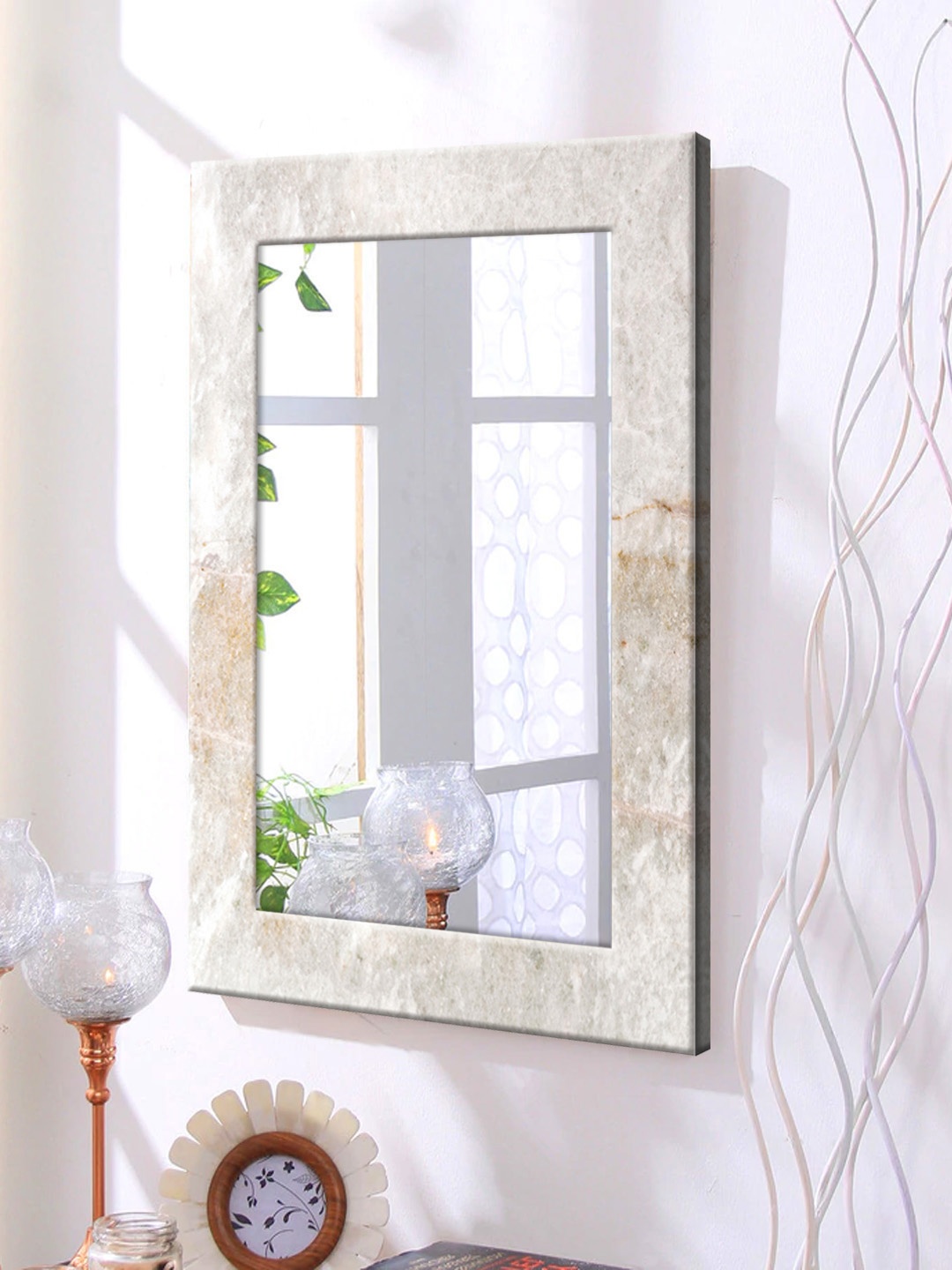 

999Store White Framed Wall Mirror