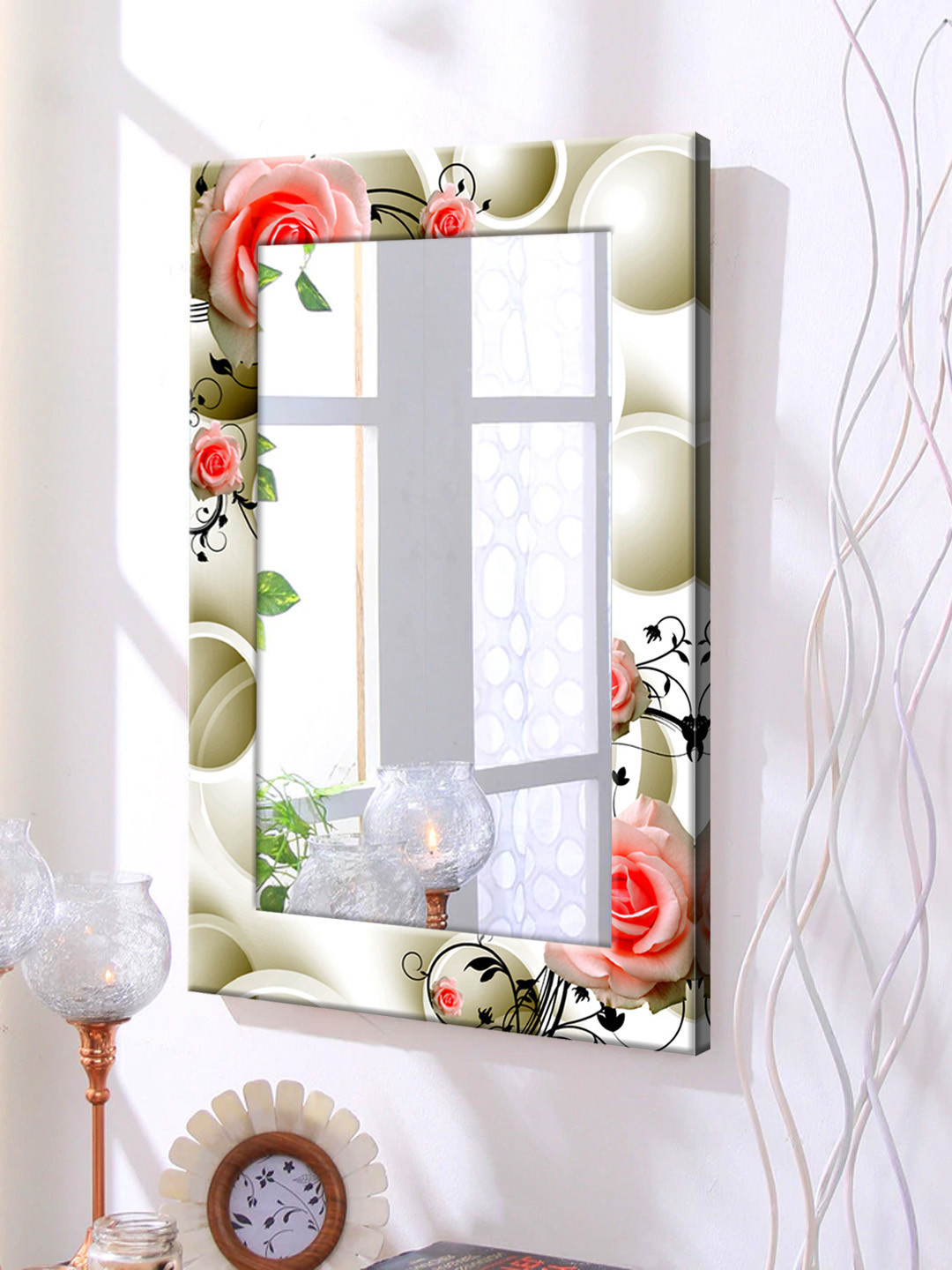 

999Store White Framed Wall Mirror
