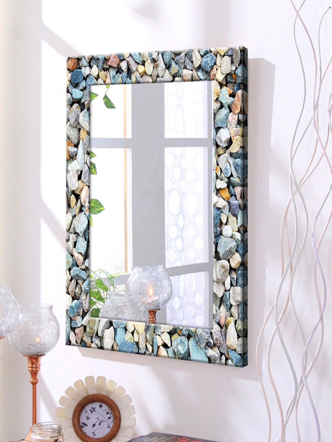 

999Store Multicoloured Framed Wall Mirror, Multi