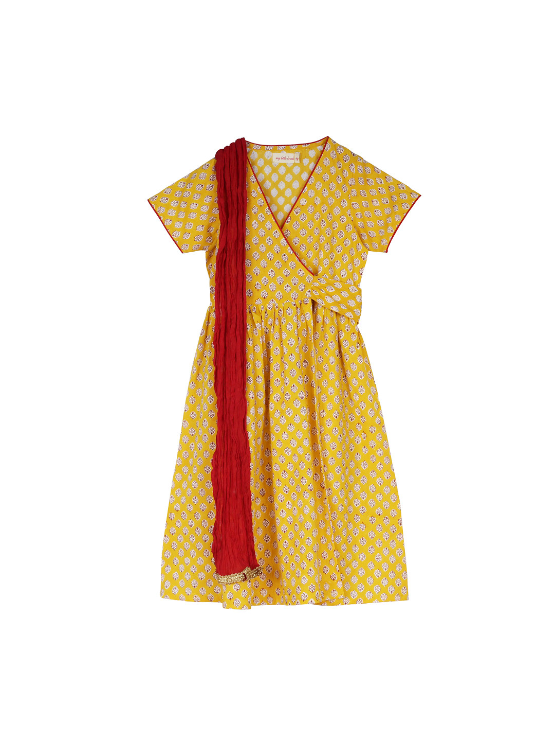 

My Little Lambs Girls Yellow Printed A-Line Kurta