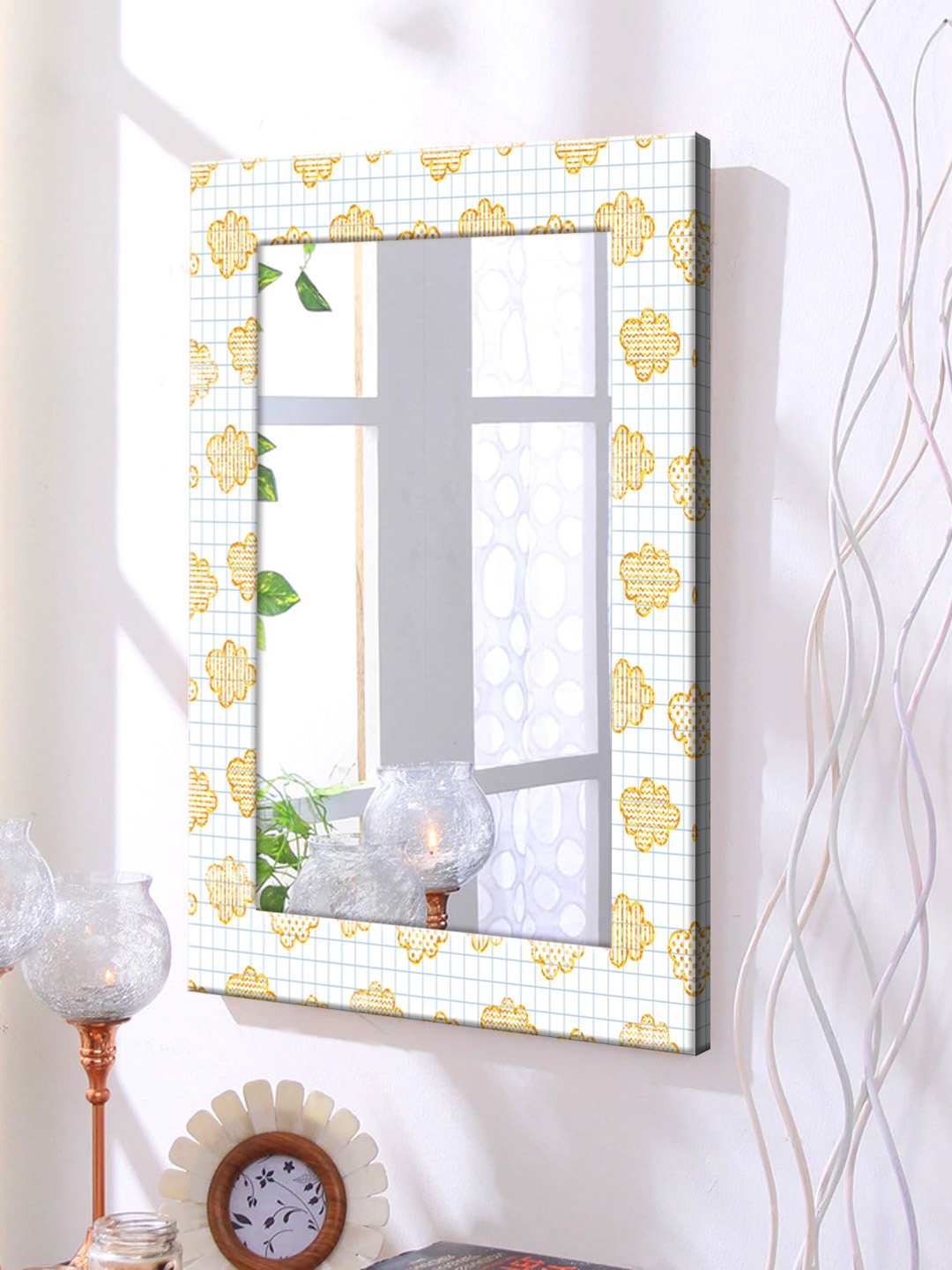 

999Store White Framed Wall Mirror