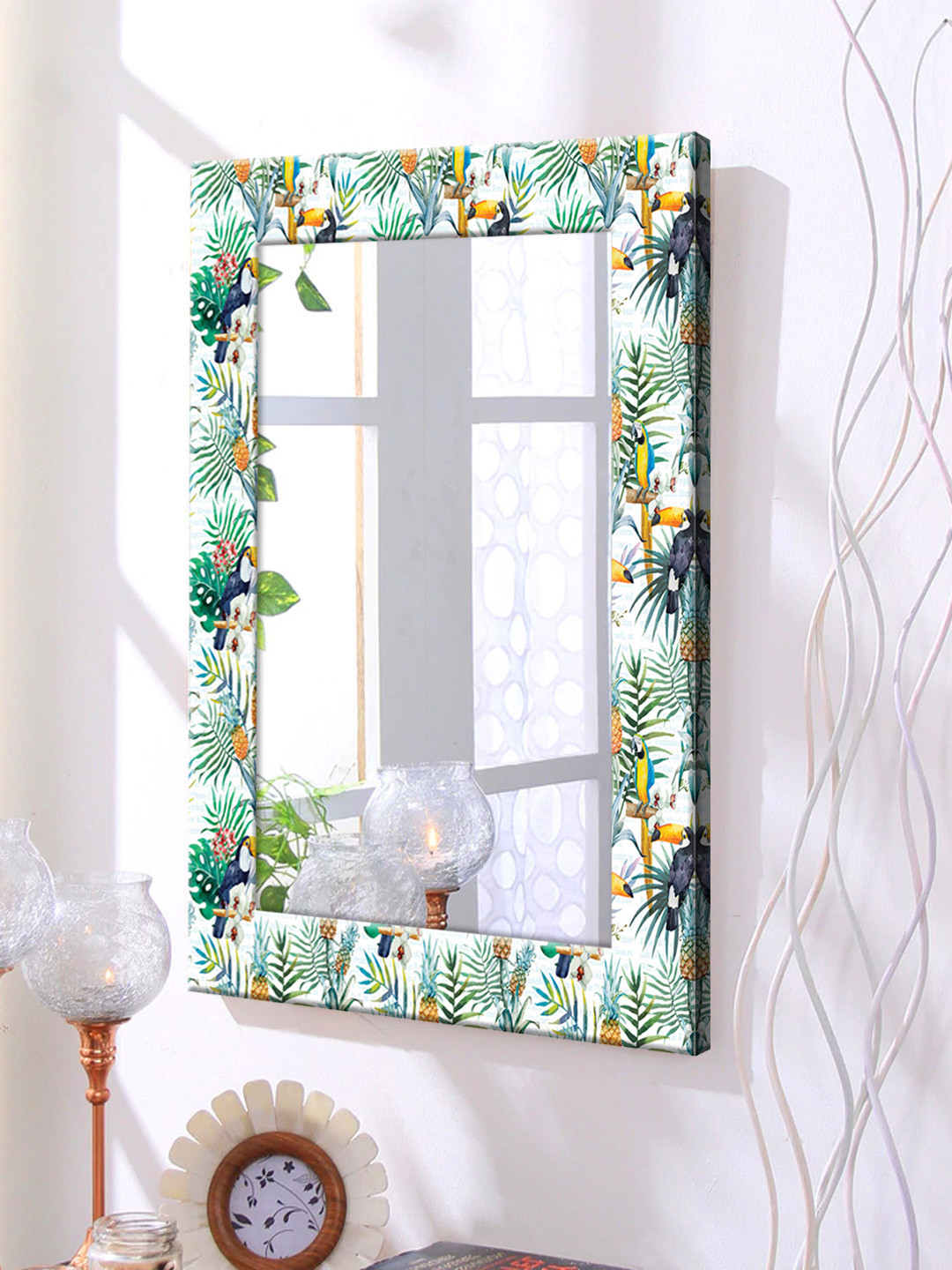 

999Store Multicoloured Framed Wall Mirror, Multi