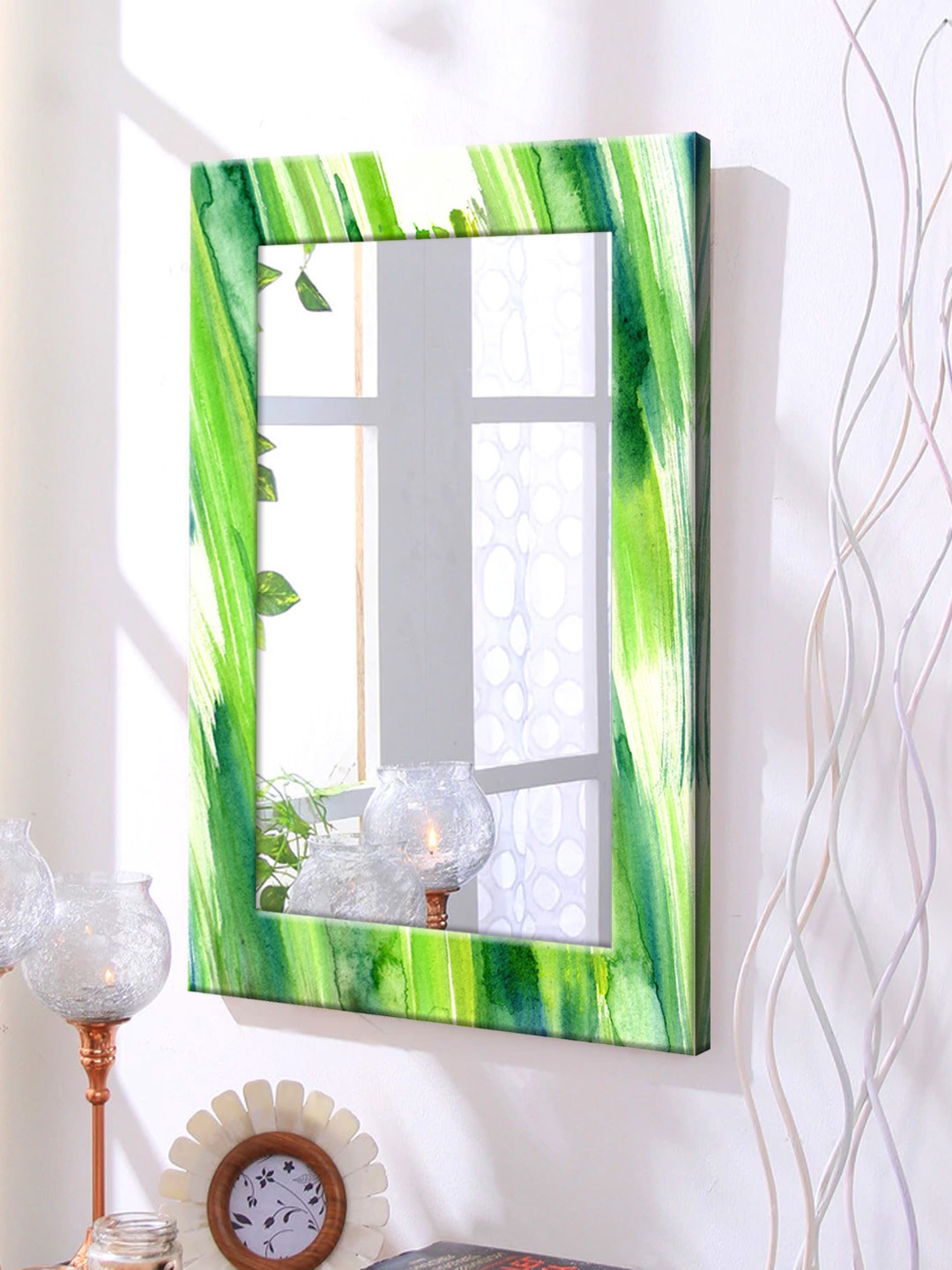 

999Store Multicoloured Framed Wall Mirror, Multi