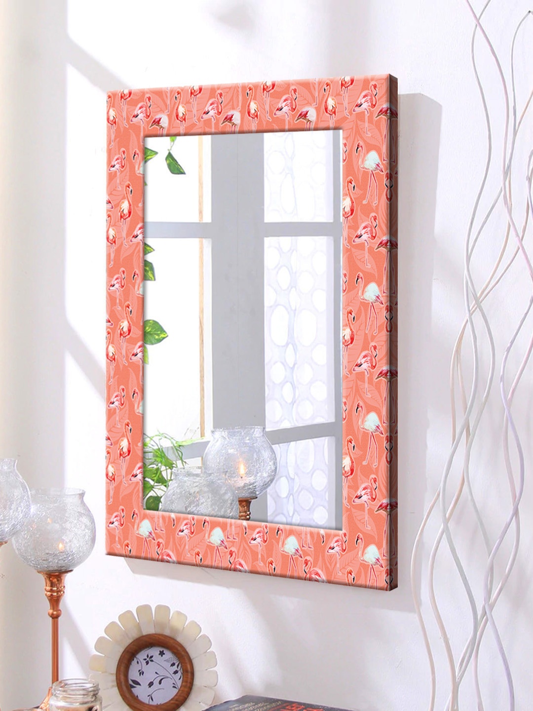 

999Store Orange Framed Wall Mirror