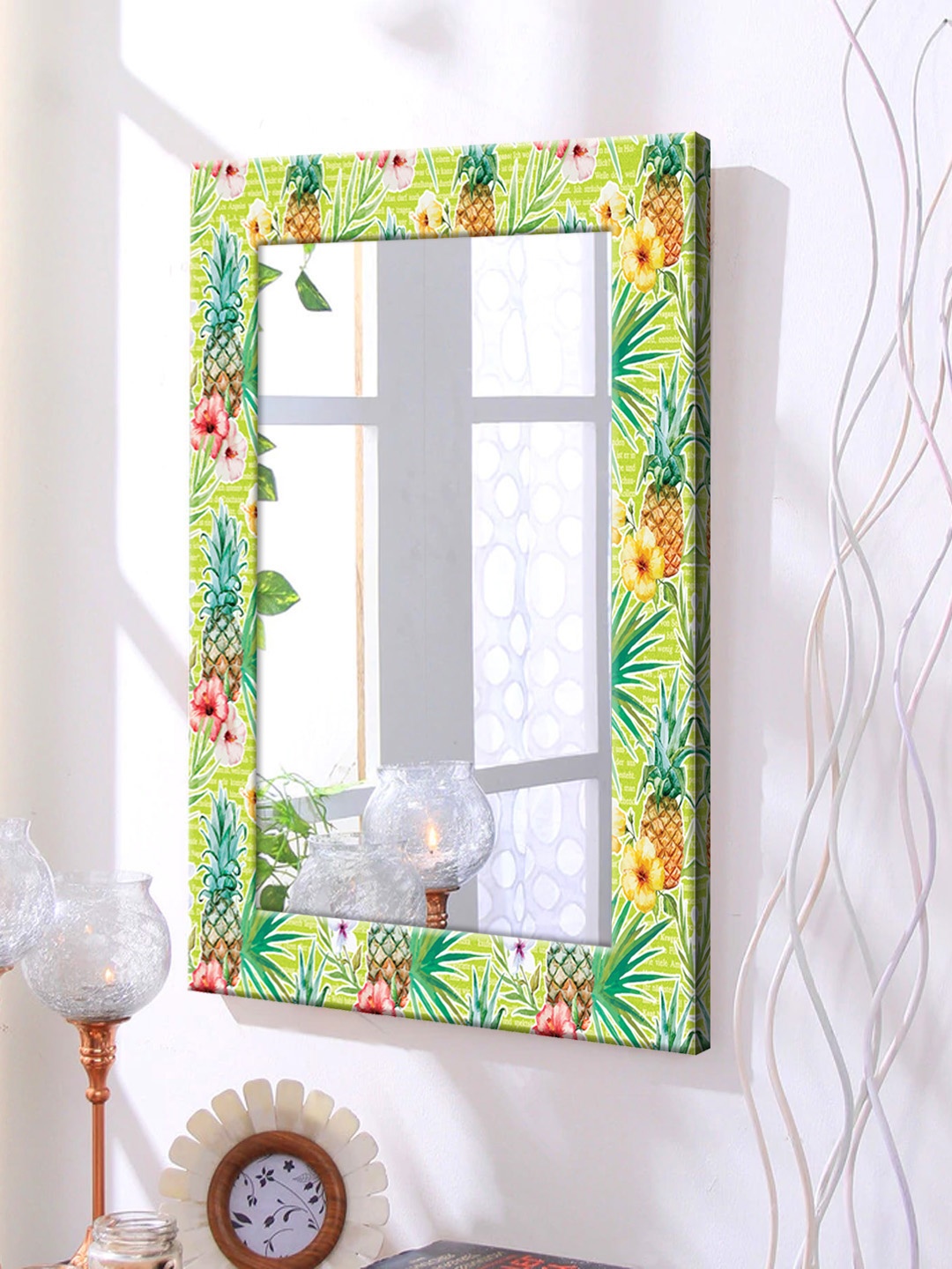 

999Store Green Framed Wall Mirror