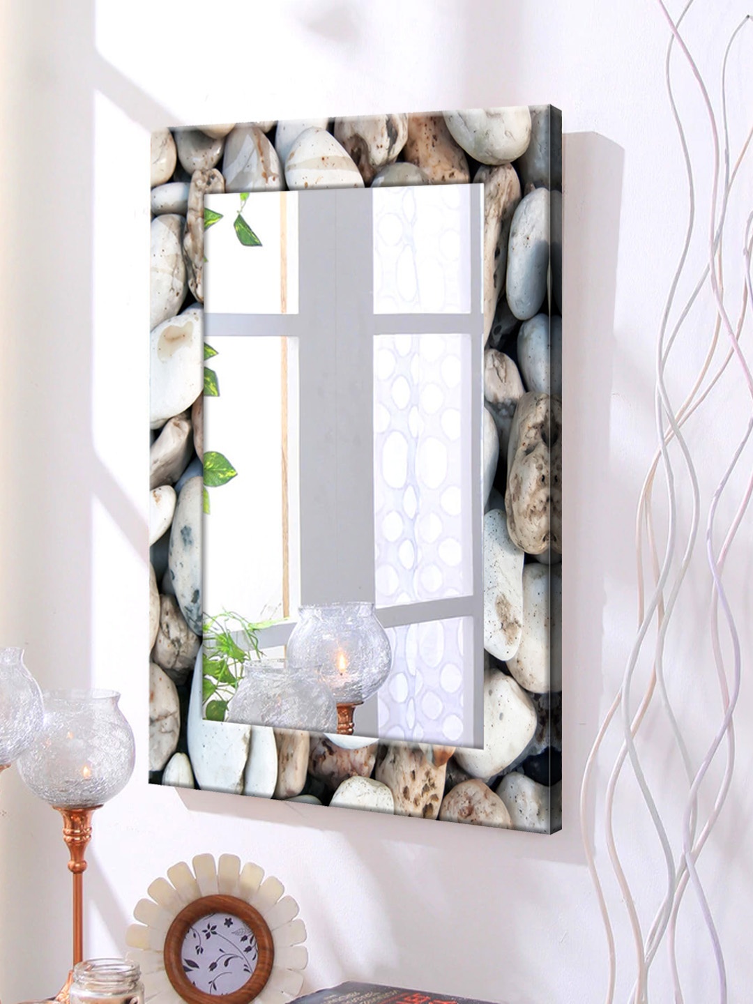 

999Store Multicoloured Framed Wall Mirror, Multi