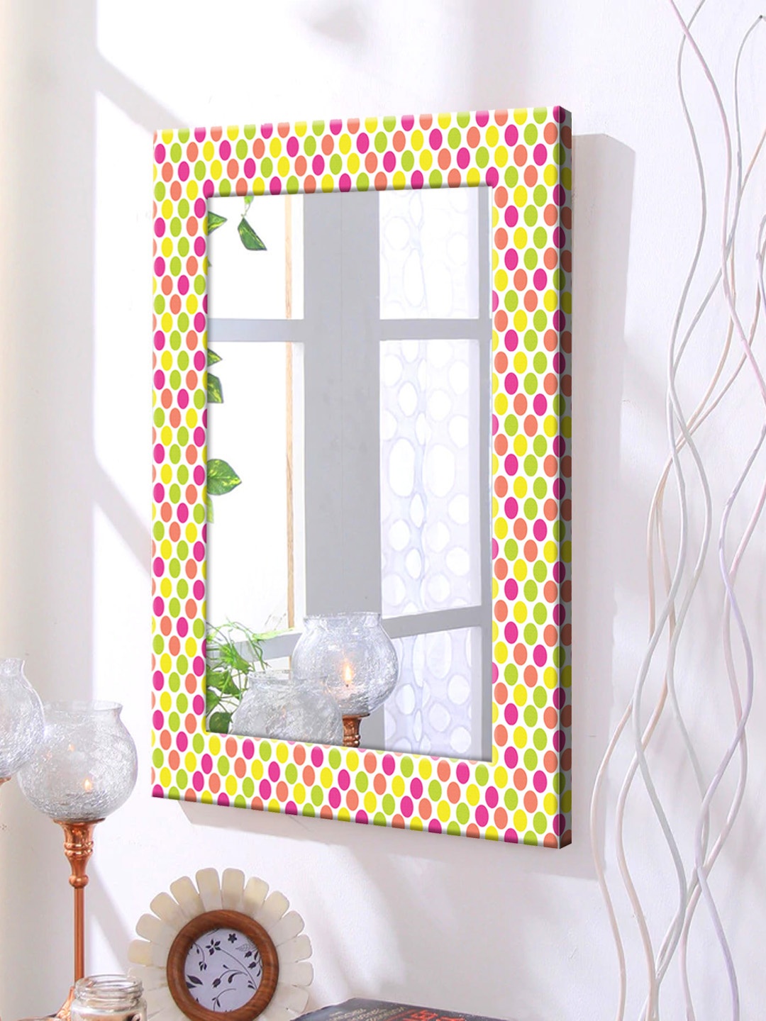 

999Store Multicoloured Framed Wall Mirror, Multi