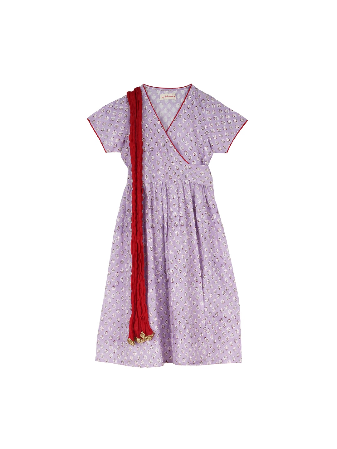 

My Little Lambs Girls Purple Printed A-Line Kurta