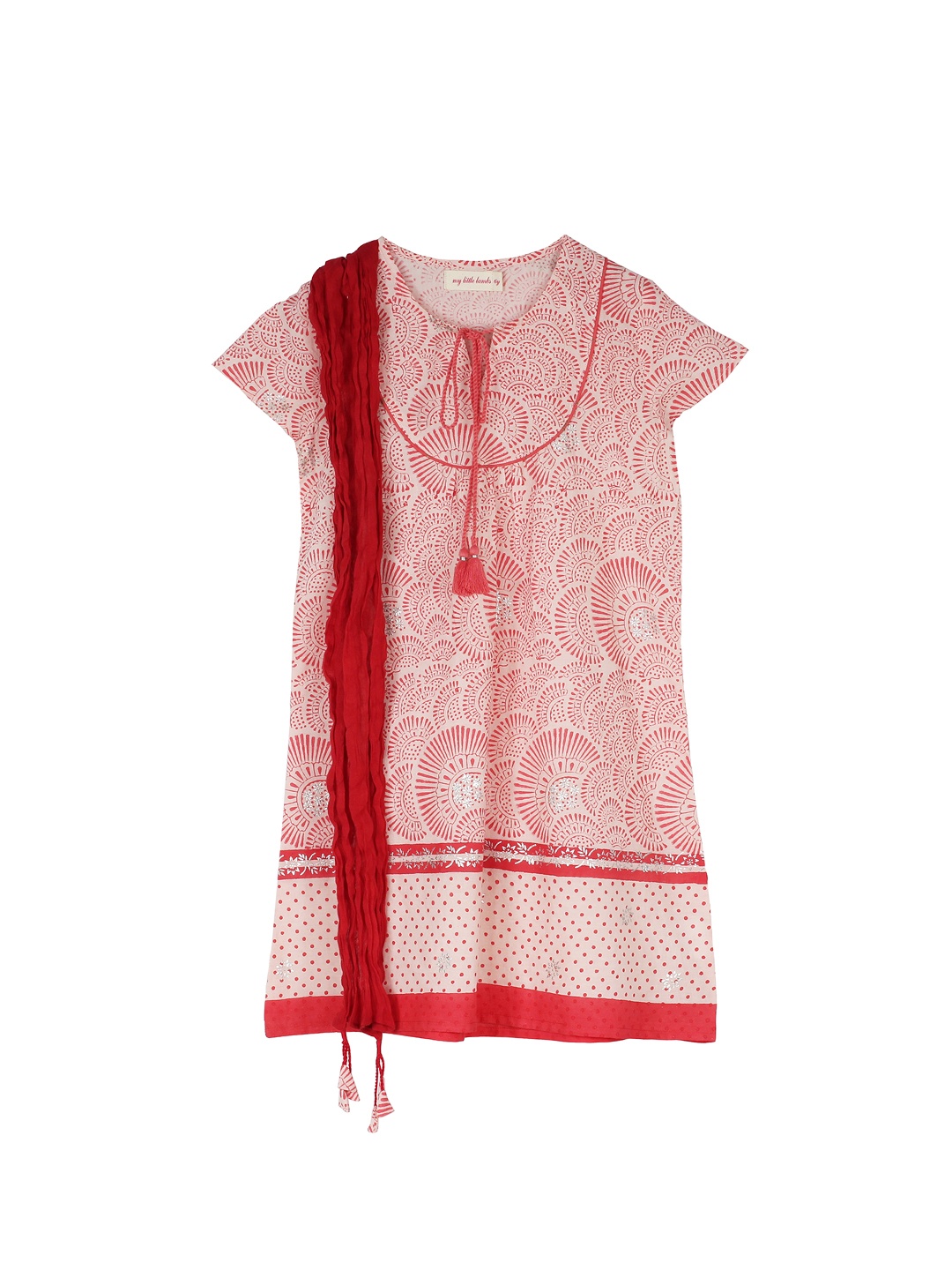 

My Little Lambs Girls Pink Printed A-Line Kurta