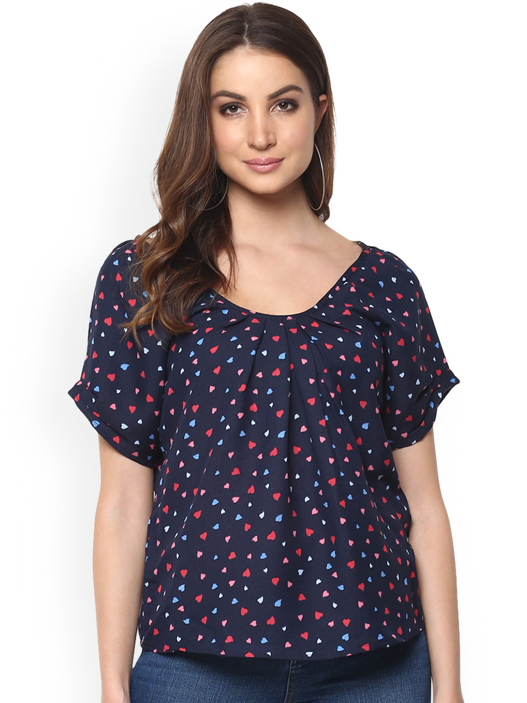 

Mayra Women Blue Printed A-Line Top